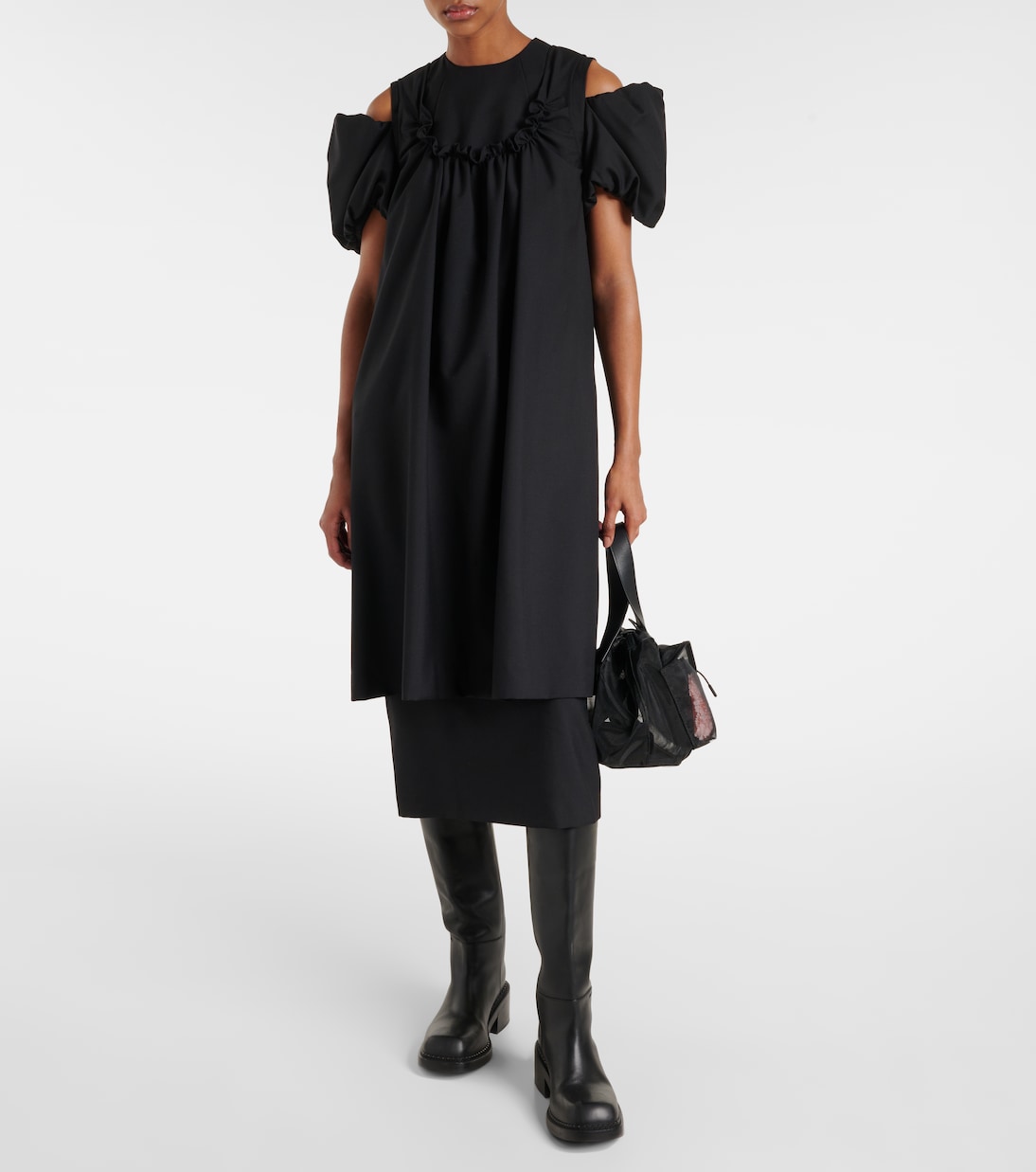 Cutout wool midi dress | Noir Kei Ninomiya