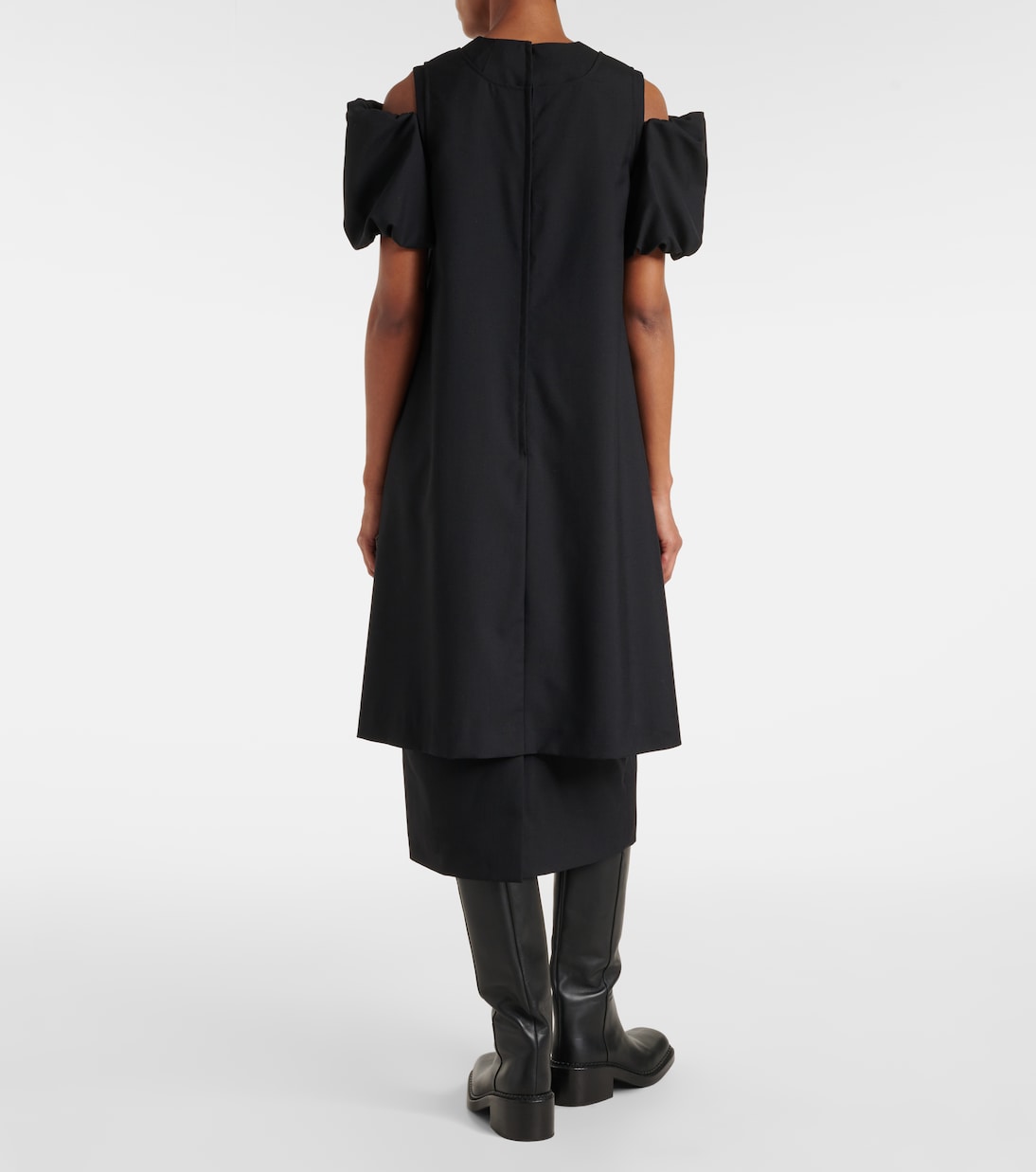 Cutout wool midi dress | Noir Kei Ninomiya