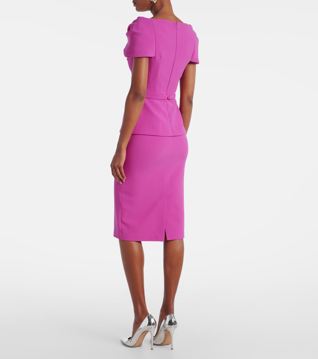 Belted peplum midi dress  | Safiyaa