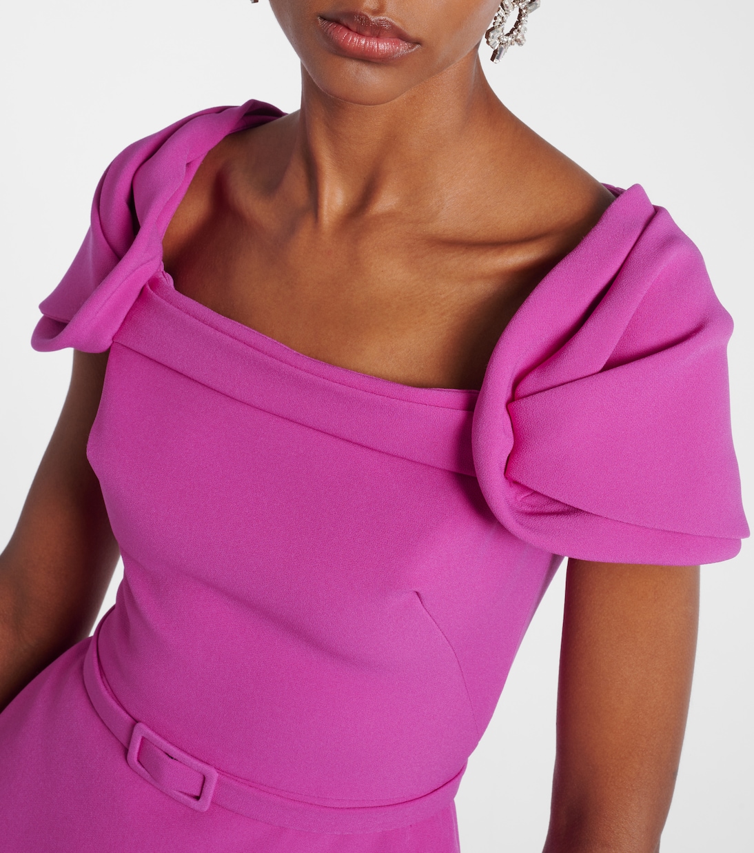 Belted peplum midi dress  | Safiyaa