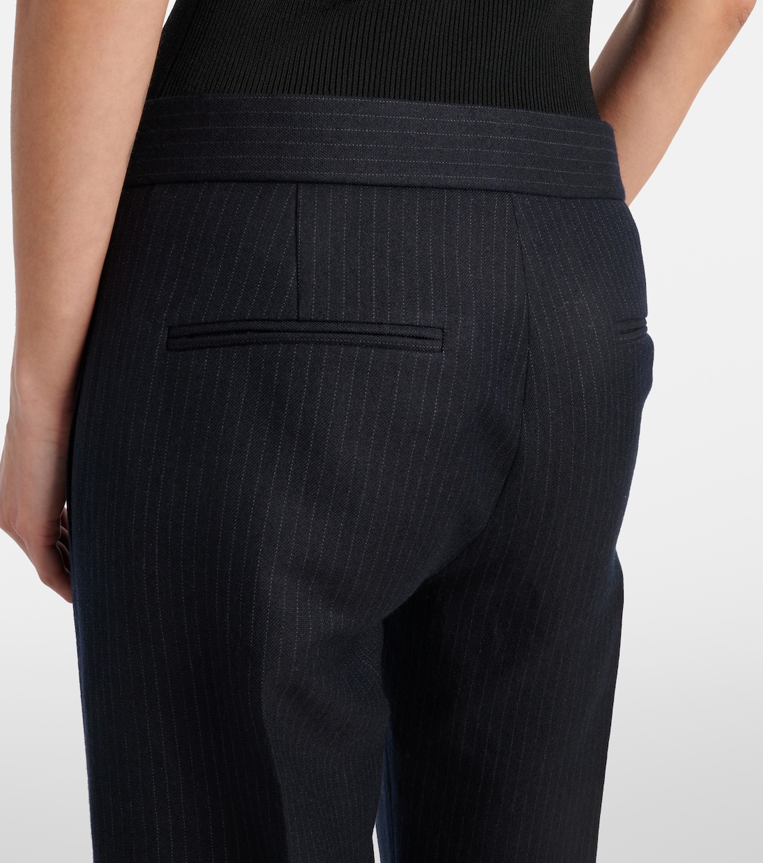 Lenn pinstripe wool-blend straight pants | Khaite