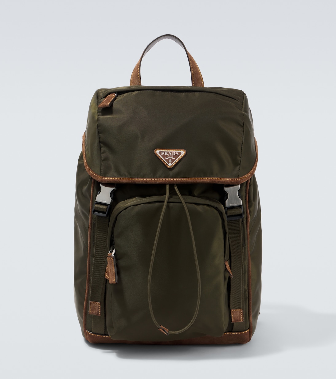 Re-Nylon suede-trimmed backpack | Prada