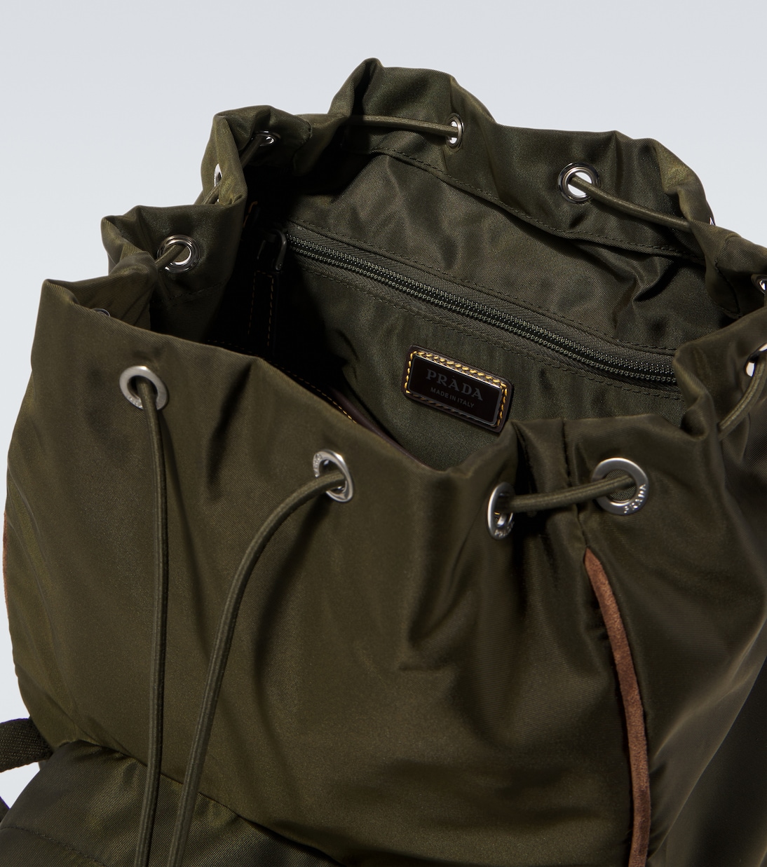 Re-Nylon suede-trimmed backpack | Prada