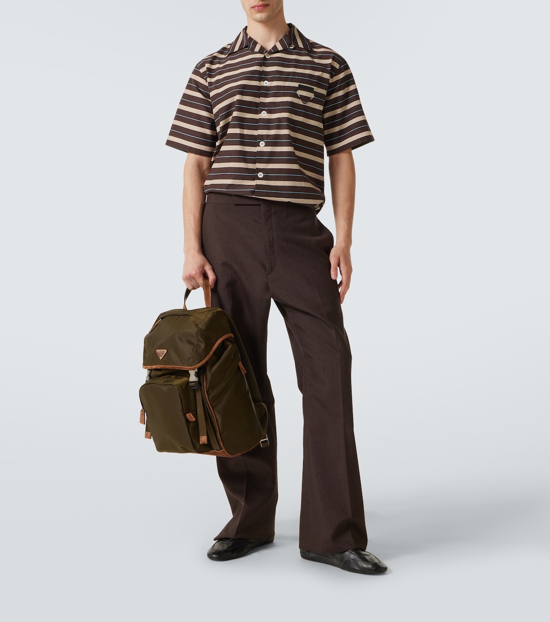 Re-Nylon suede-trimmed backpack | Prada