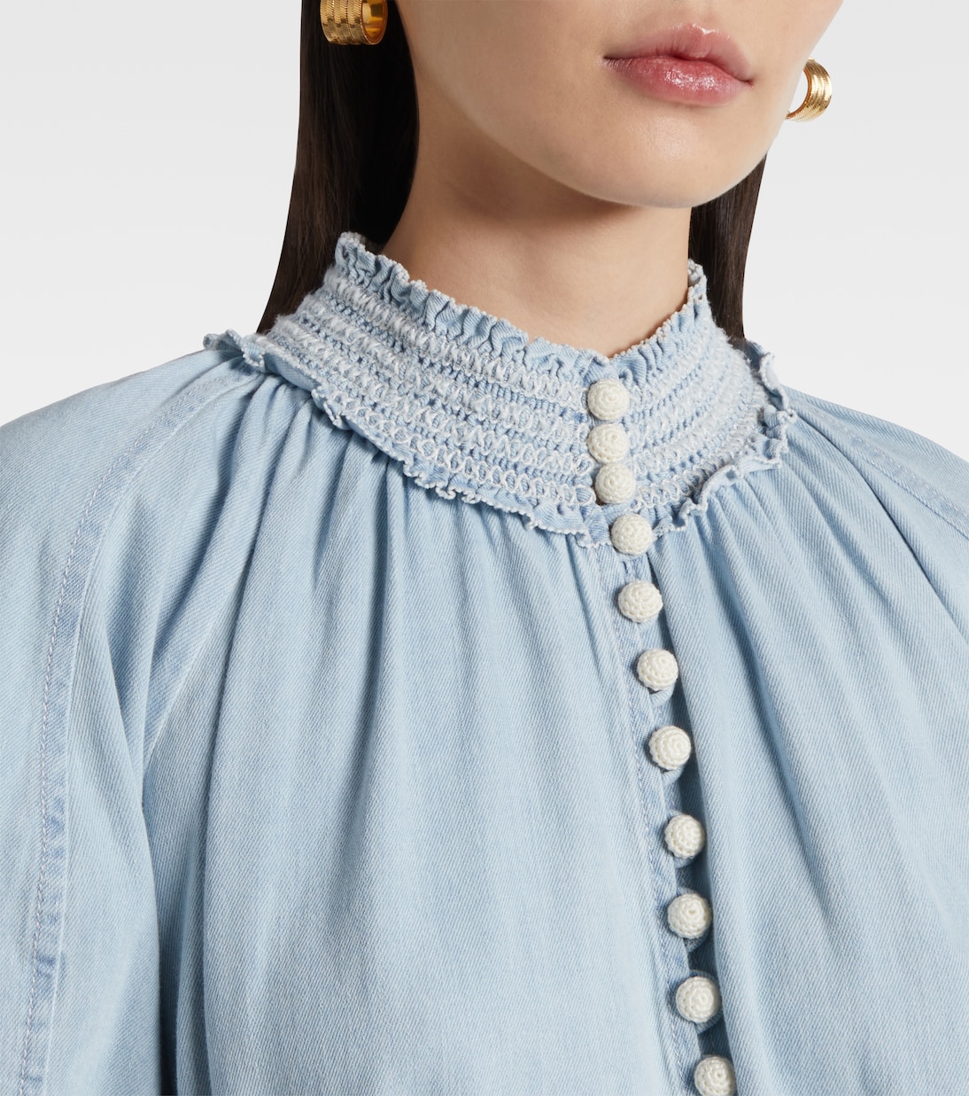 Vestido corto Ascension de denim con volantes | Zimmermann