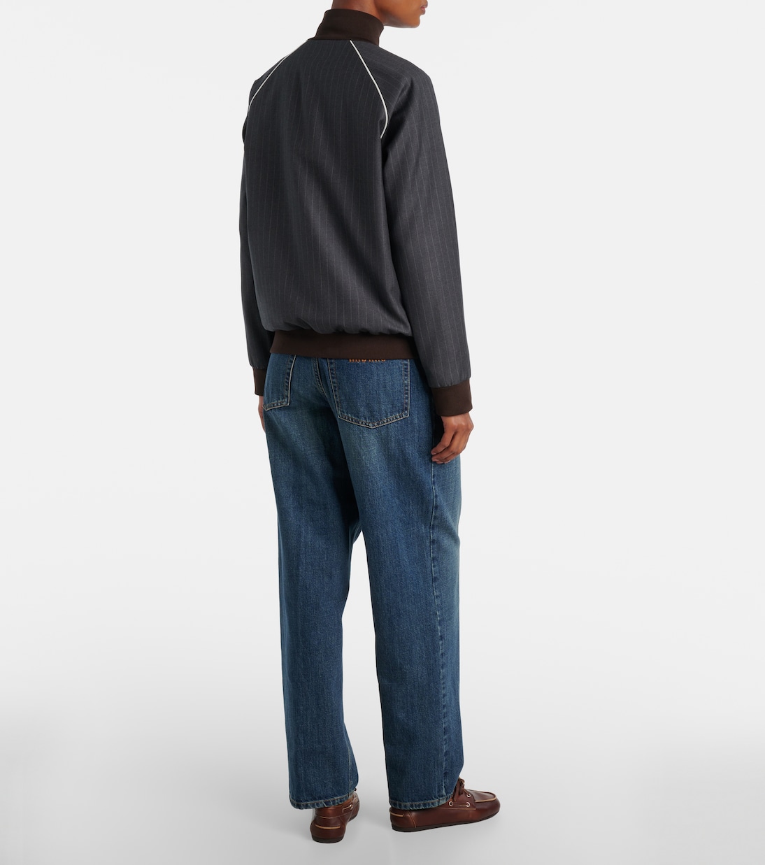 Veste blouson rayée en laine vierge | Miu Miu