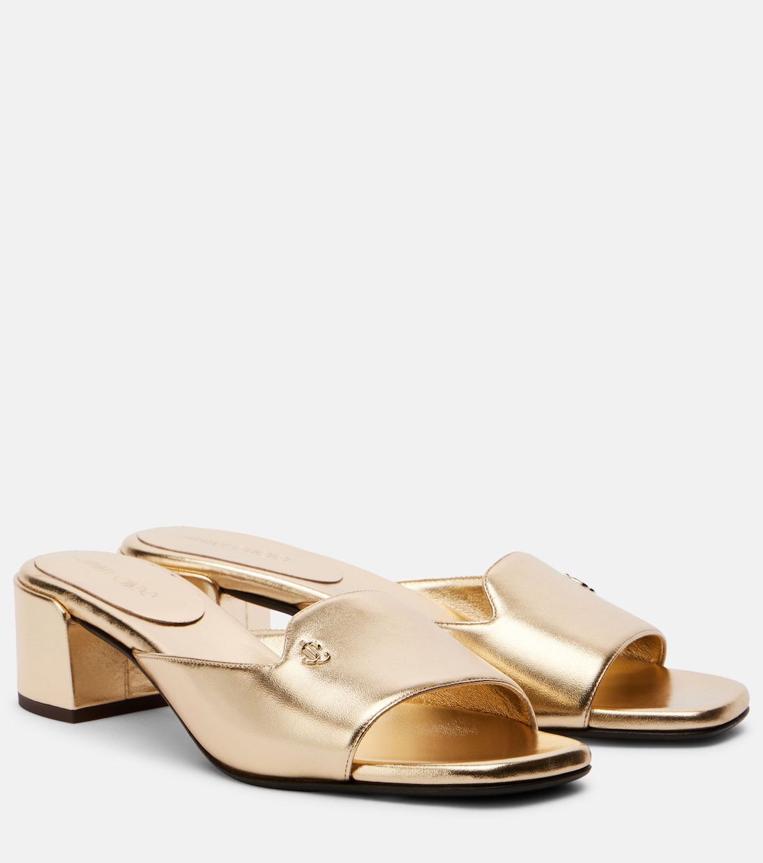Mules Dina 45 de piel metalizada | Jimmy Choo