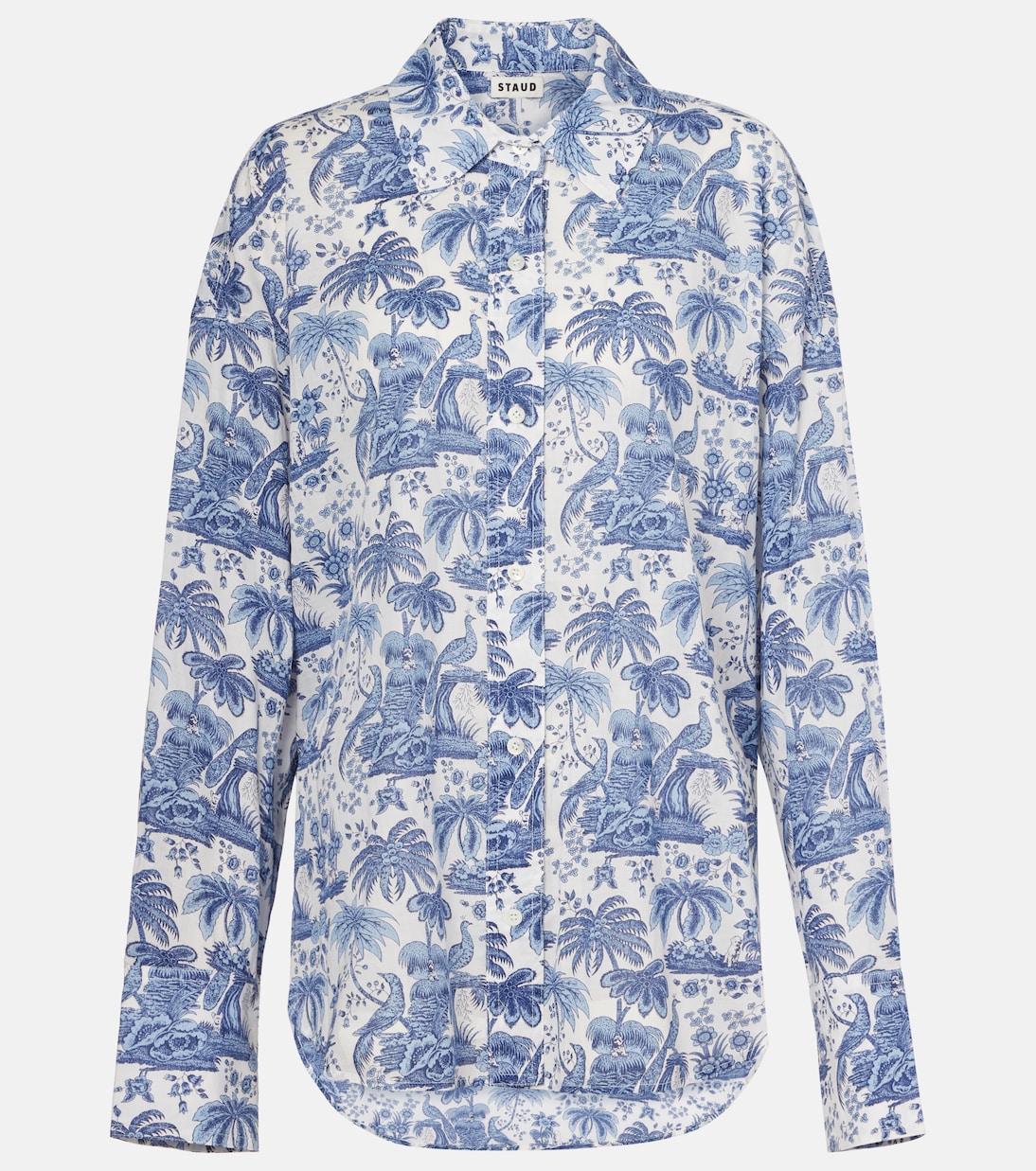 Camisa de gasa de algodón estampada | Staud