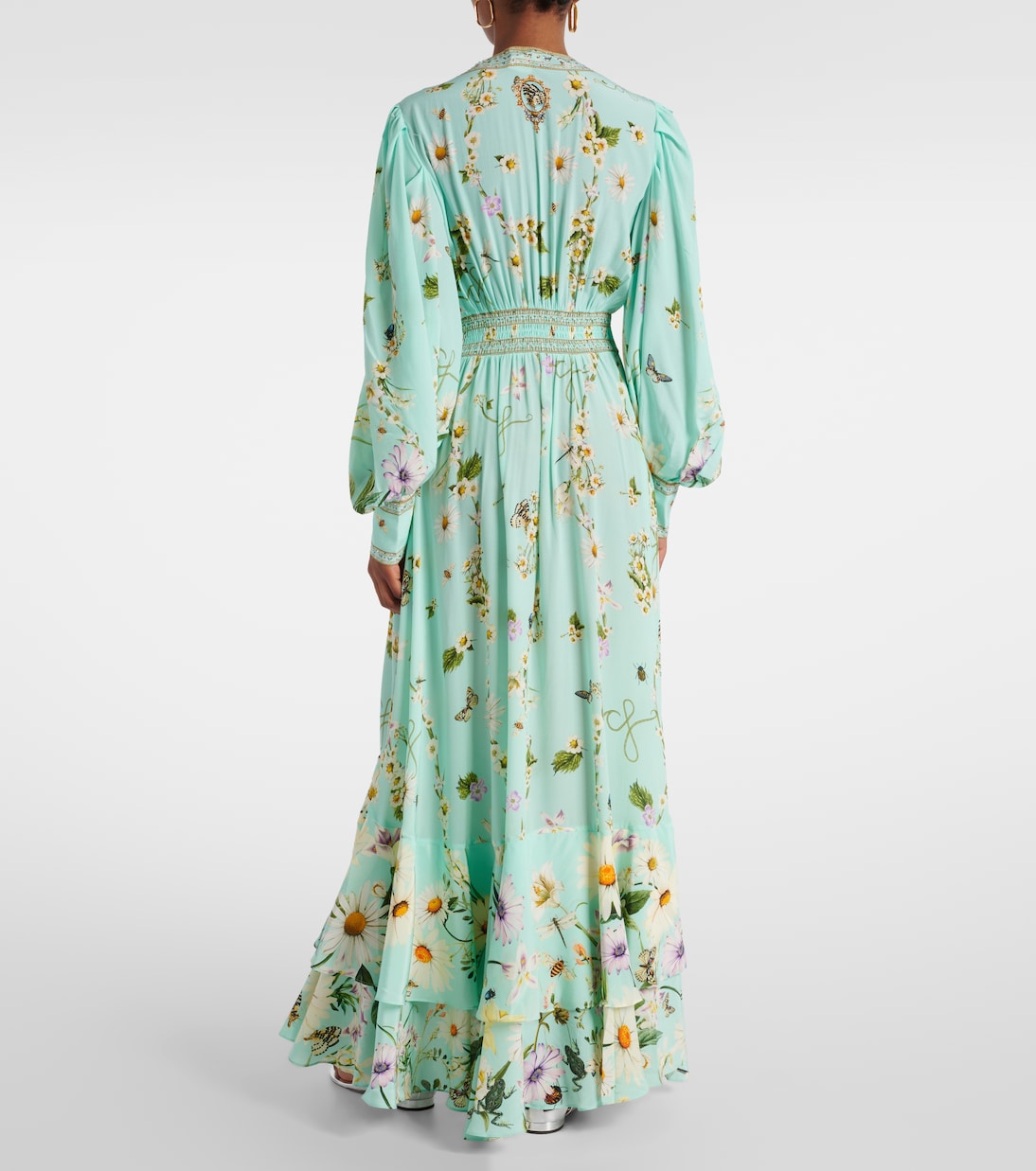 Vestido largo Floral Freefall de seda | Camilla
