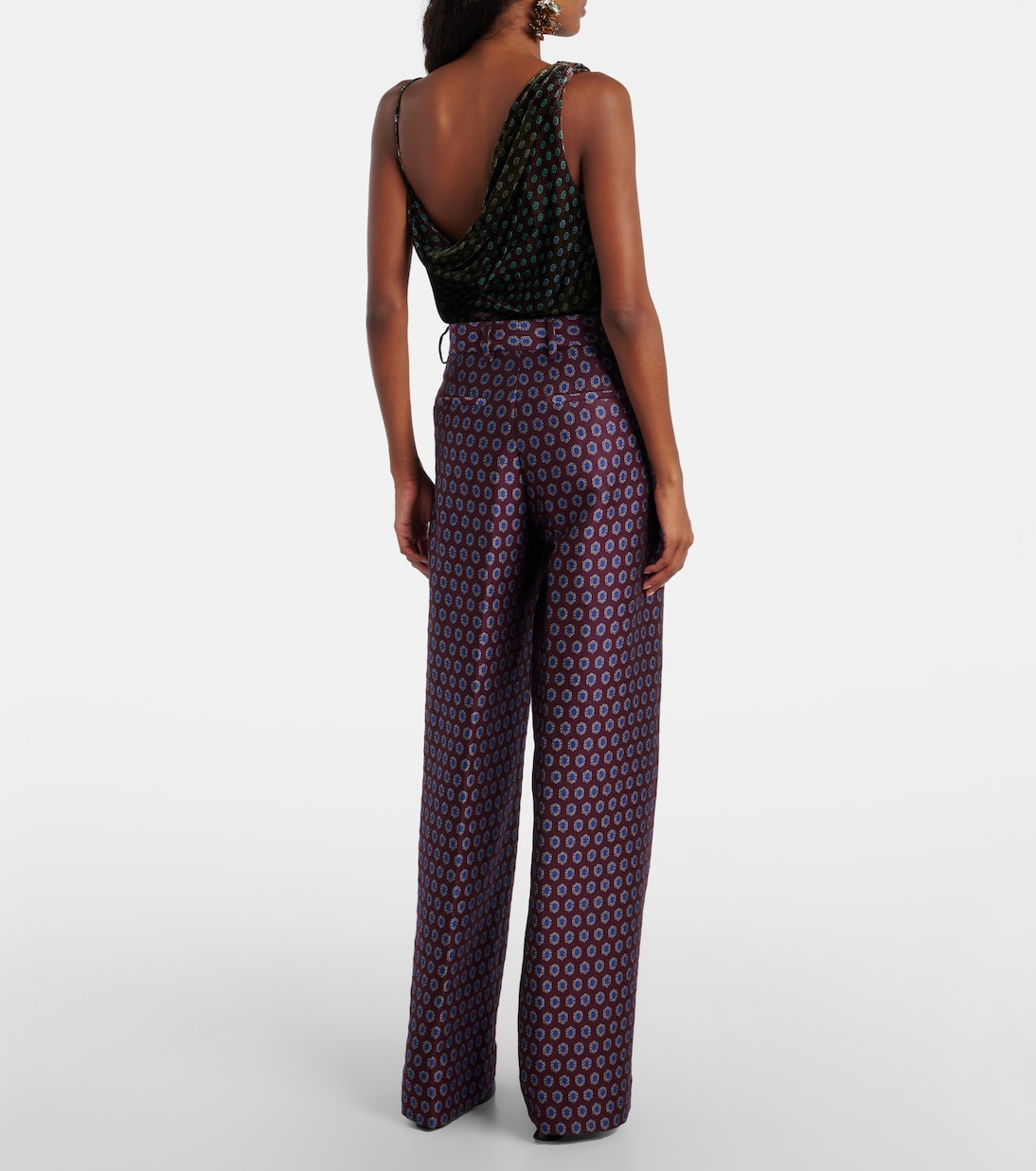 Weite High-Rise-Hose aus Jacquard | Dries Van Noten
