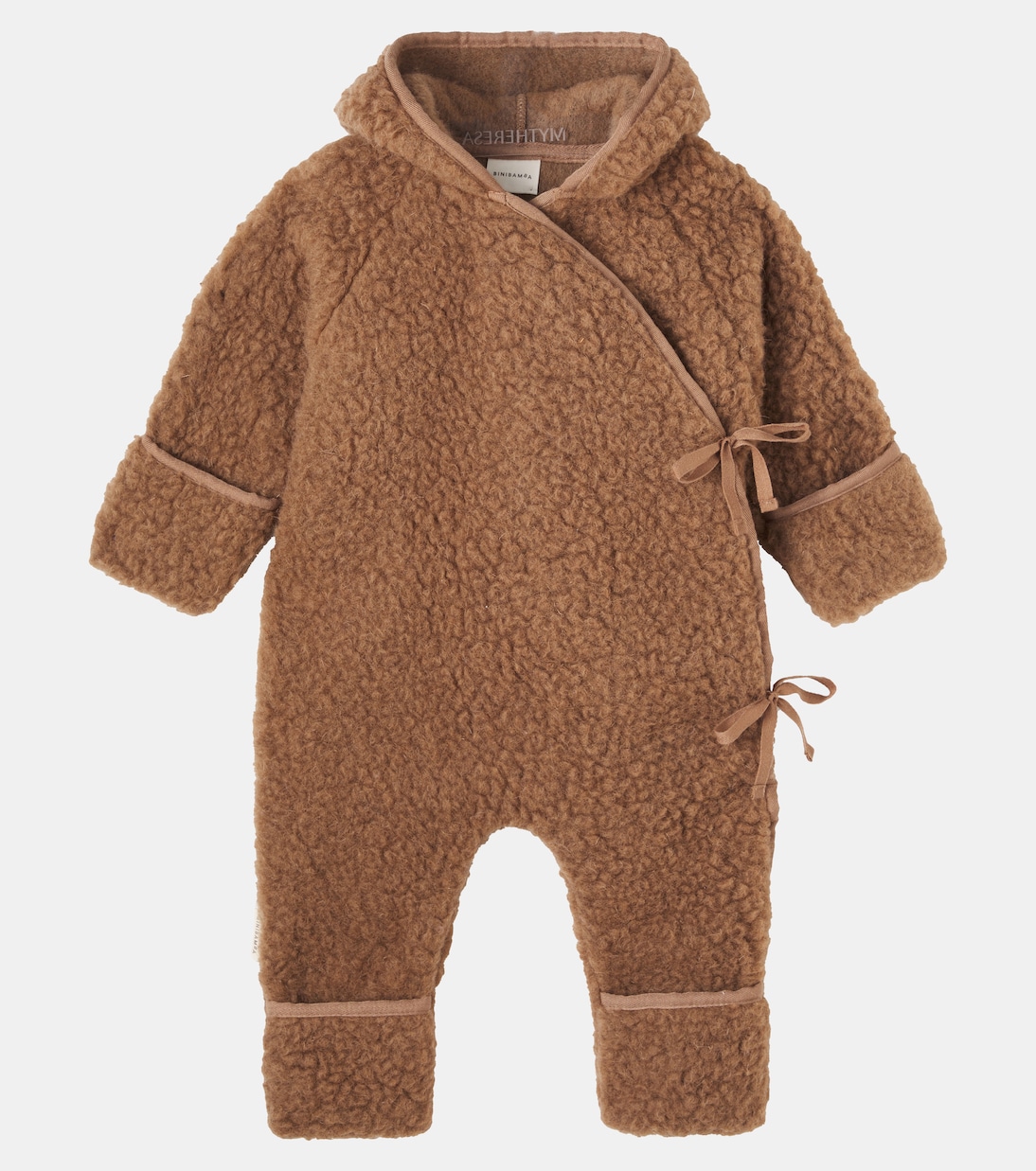 Baby hooded wool teddy onesie | Binibamba