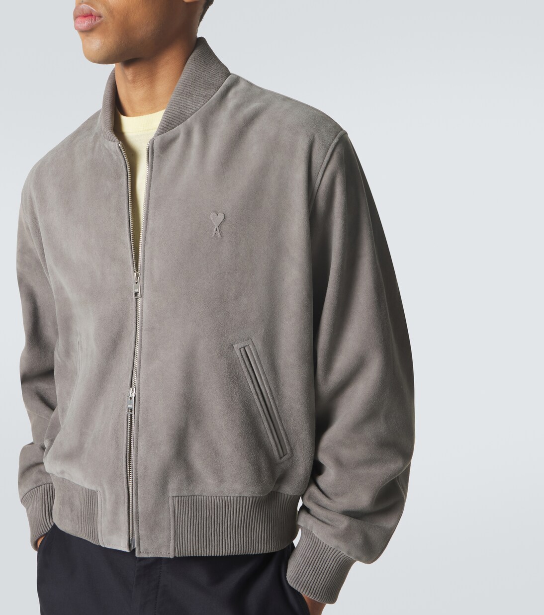 Ami de Cœur suede bomber jacket | Ami Paris