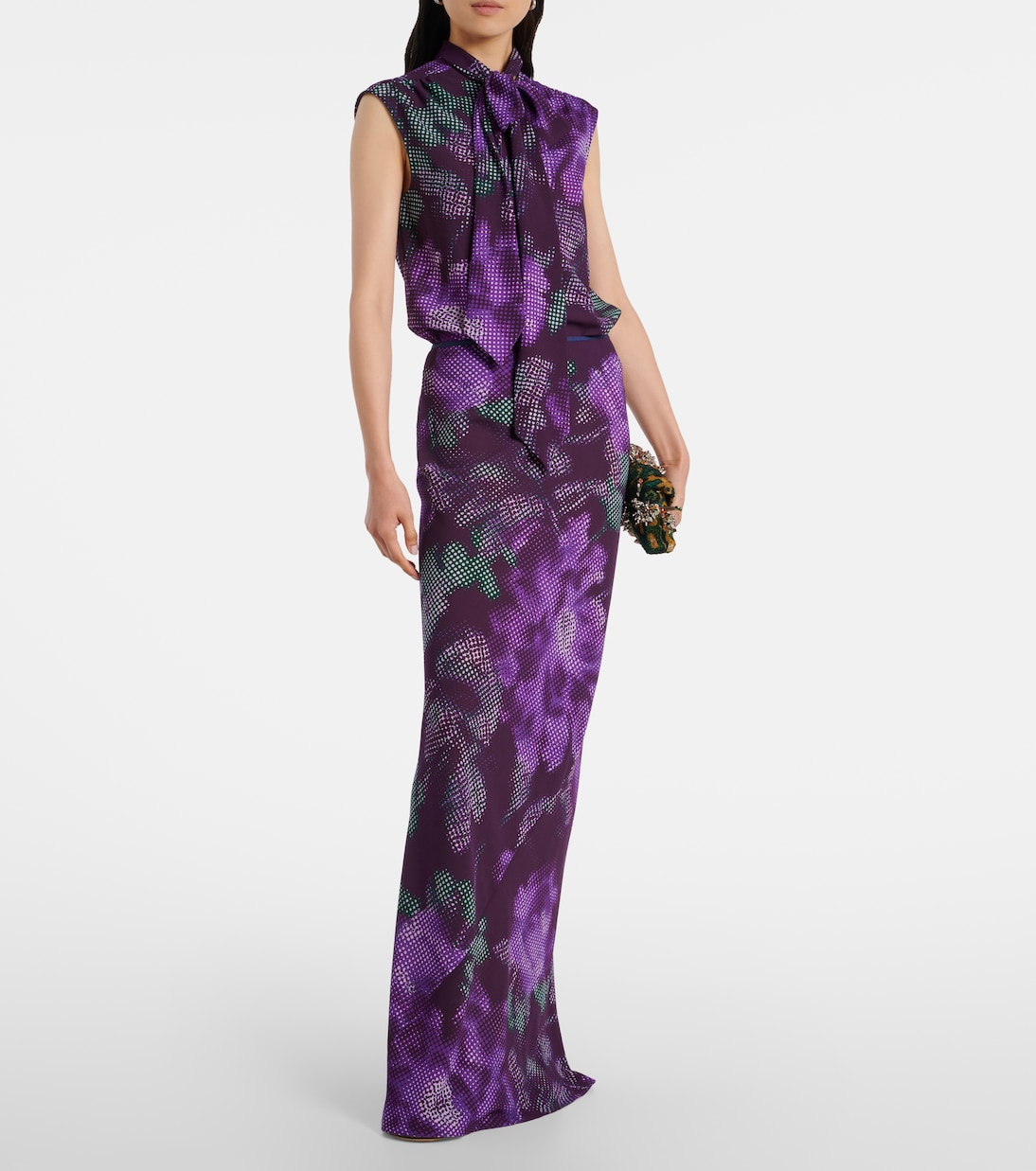 Floral tie-neck top | Dries Van Noten