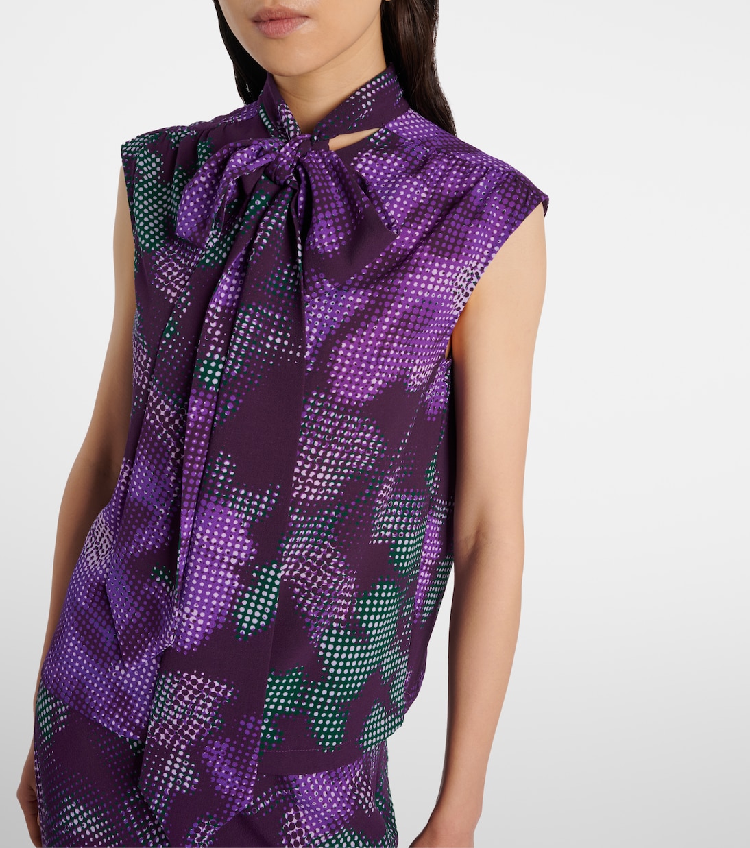 Floral tie-neck top | Dries Van Noten