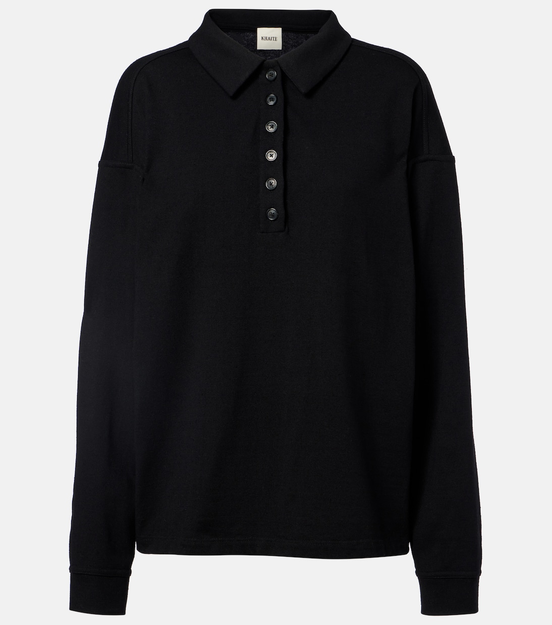 Faithful silk jersey polo sweater | Khaite
