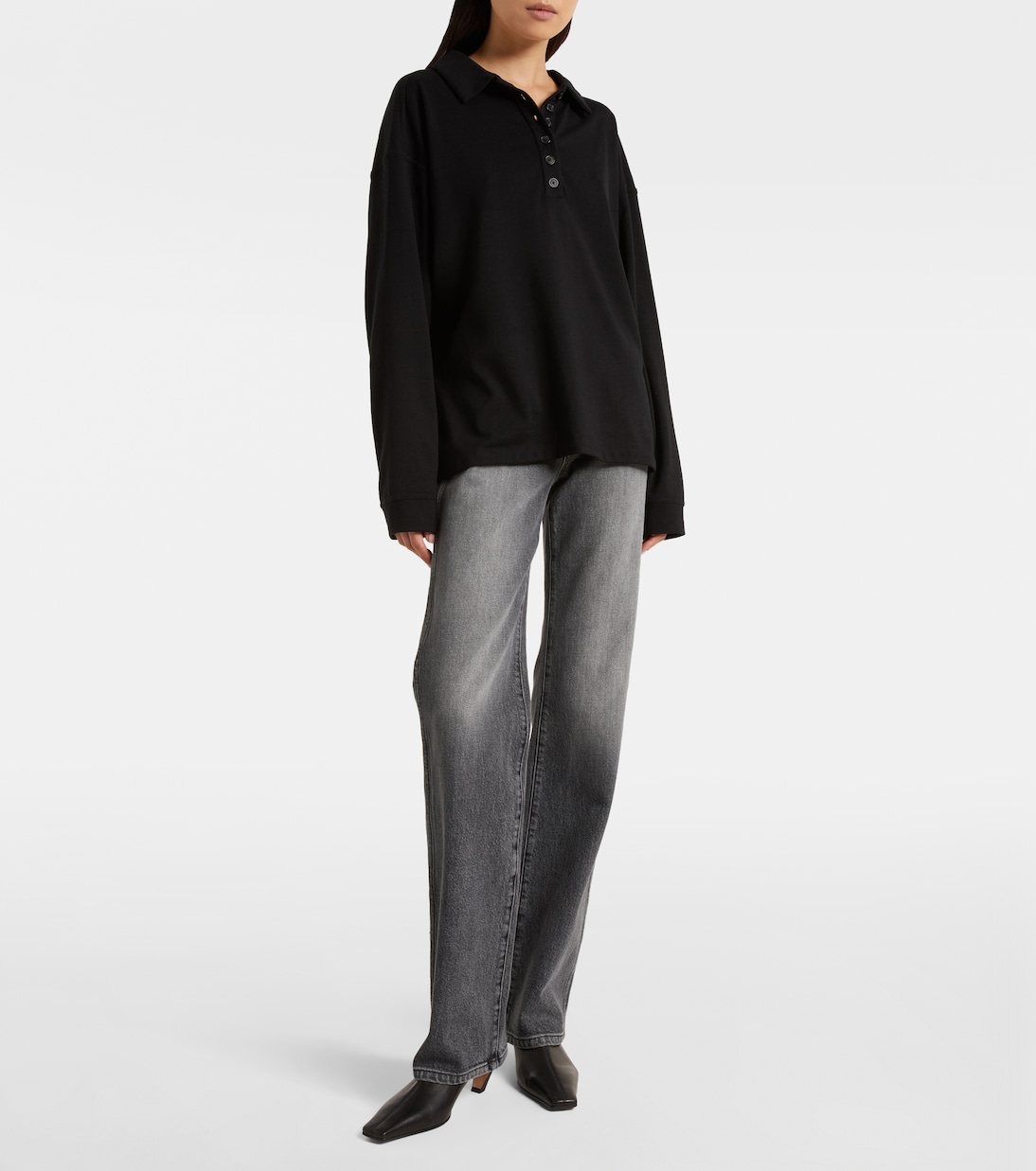 Faithful silk jersey polo sweater | Khaite