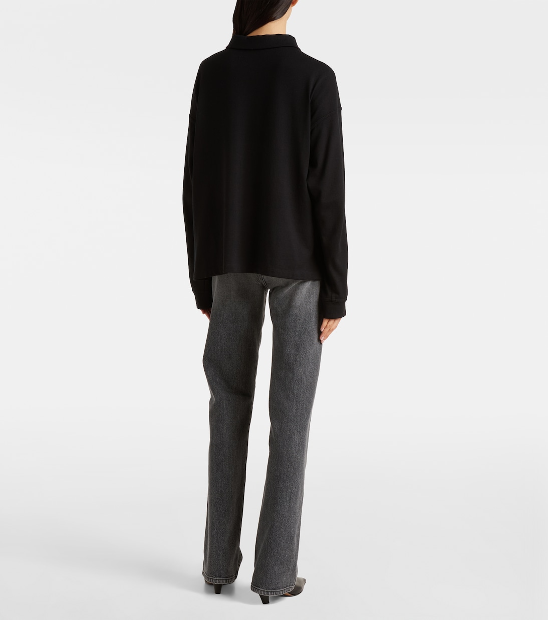 Faithful silk jersey polo sweater | Khaite