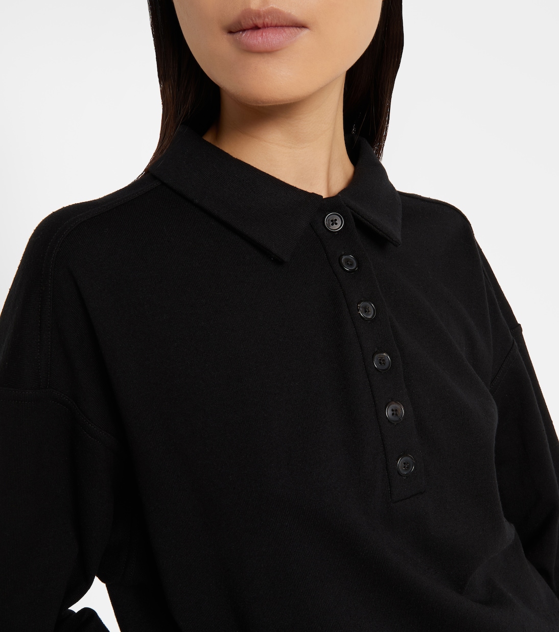 Faithful silk jersey polo sweater | Khaite