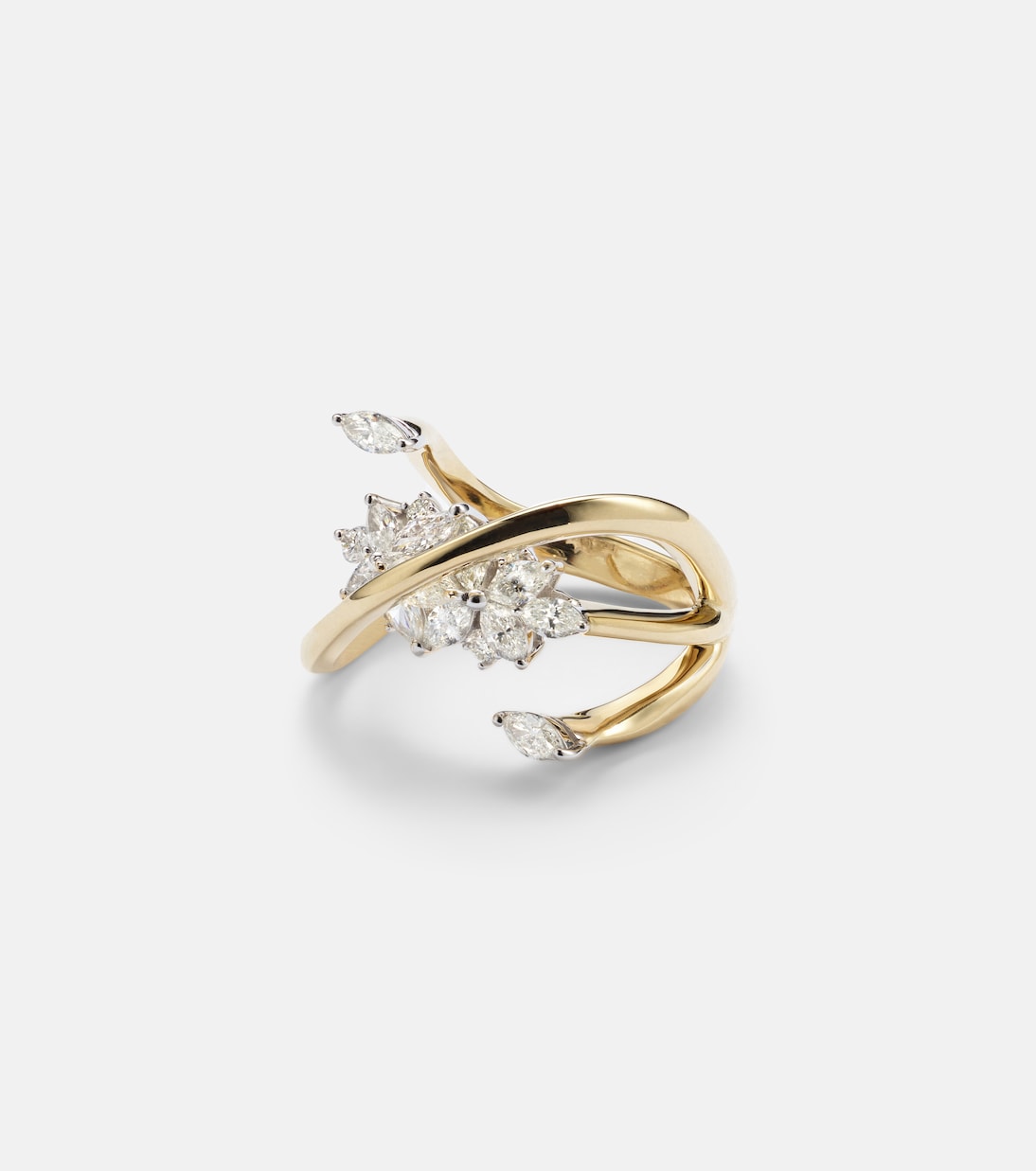 Golden Strada 18kt yellow and white gold ring with diamonds  | Yeprem