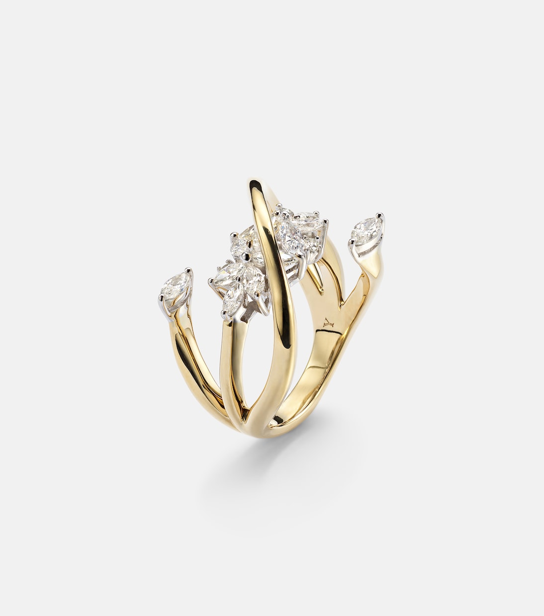 Golden Strada 18kt yellow and white gold ring with diamonds  | Yeprem