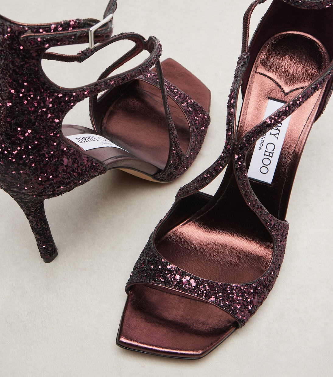 Azia 95 glitter sandals | Jimmy Choo