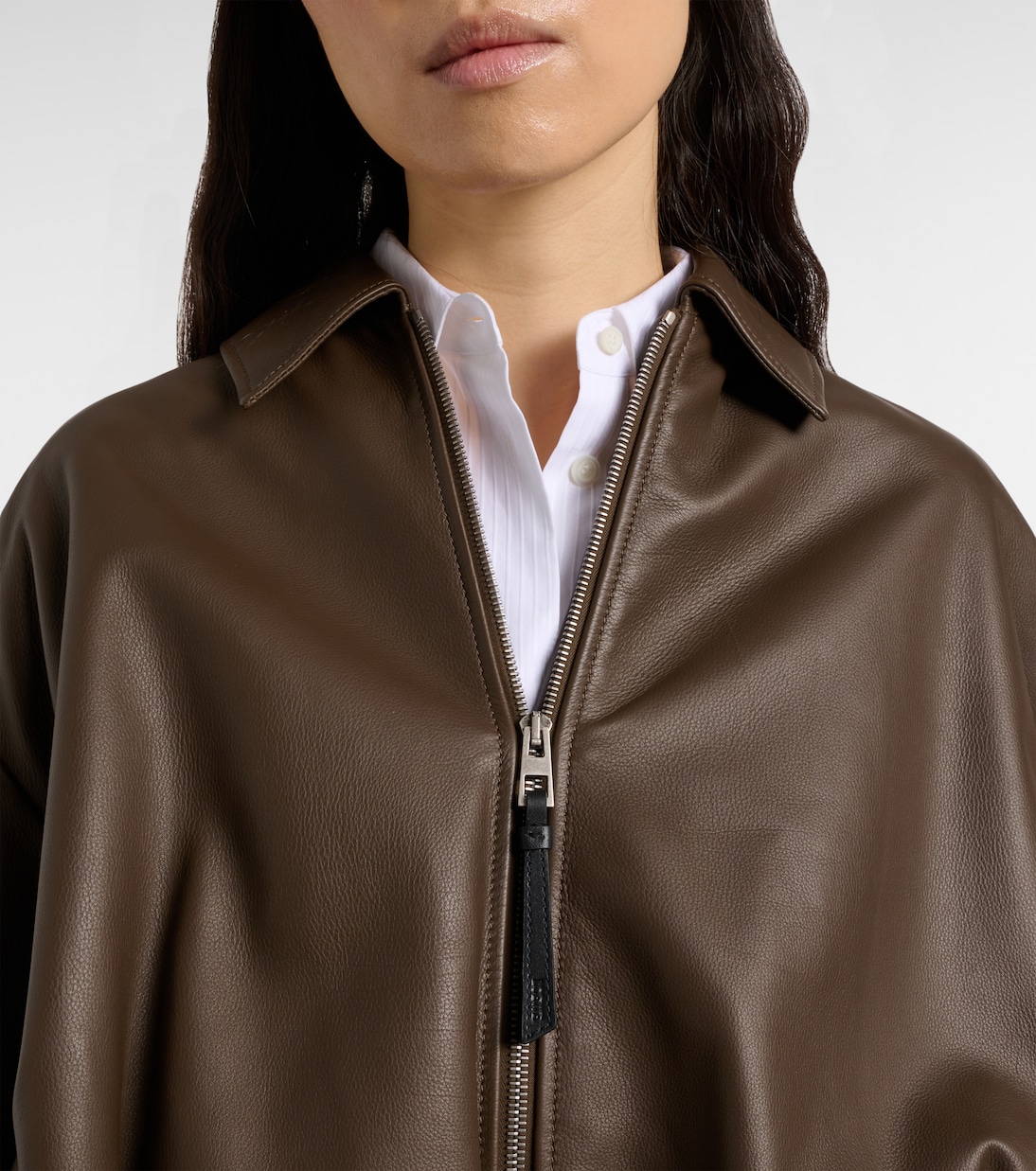 Draped leather jacket | Loewe