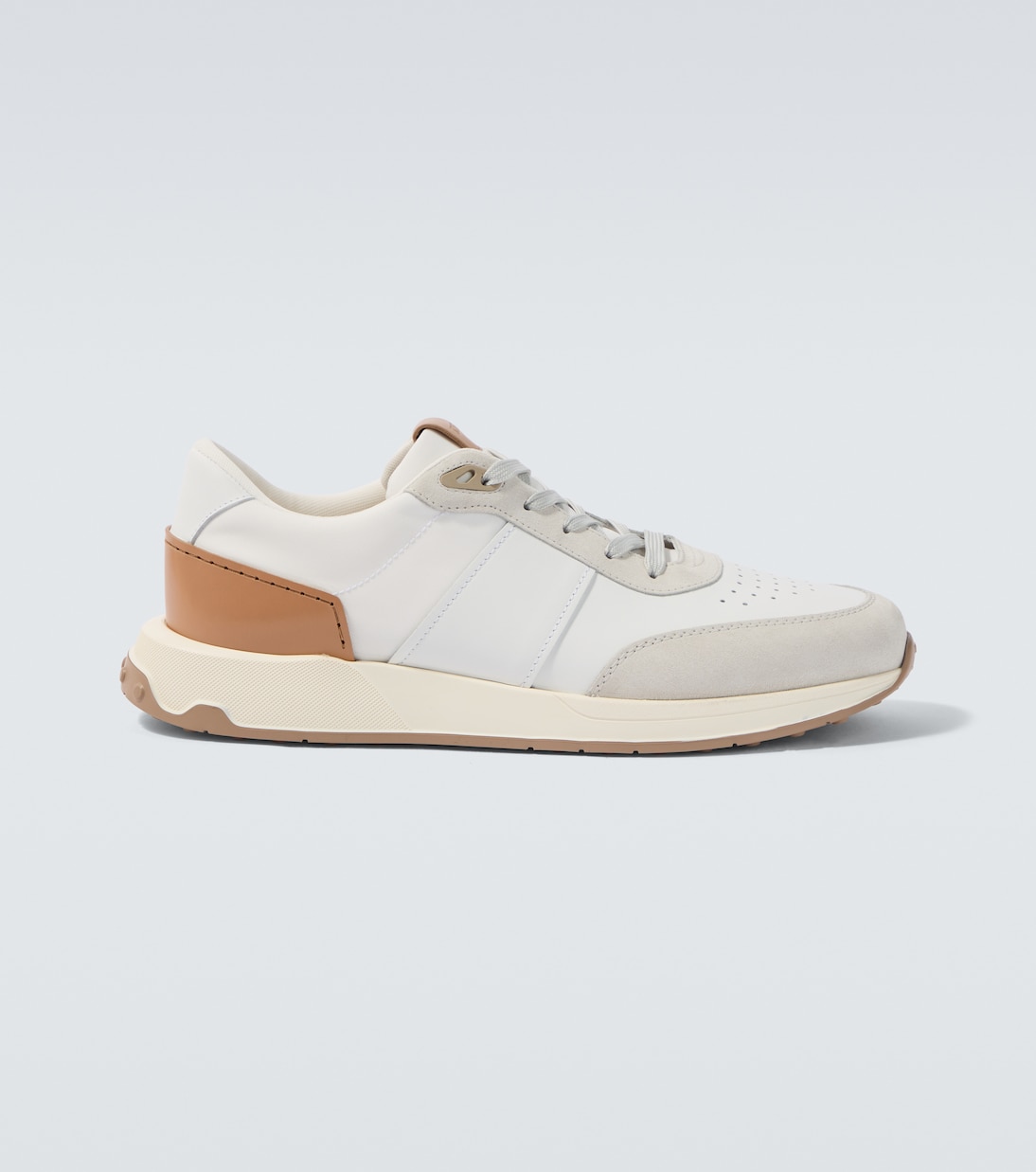 Leather and suede-trimmed sneakers | Tod's