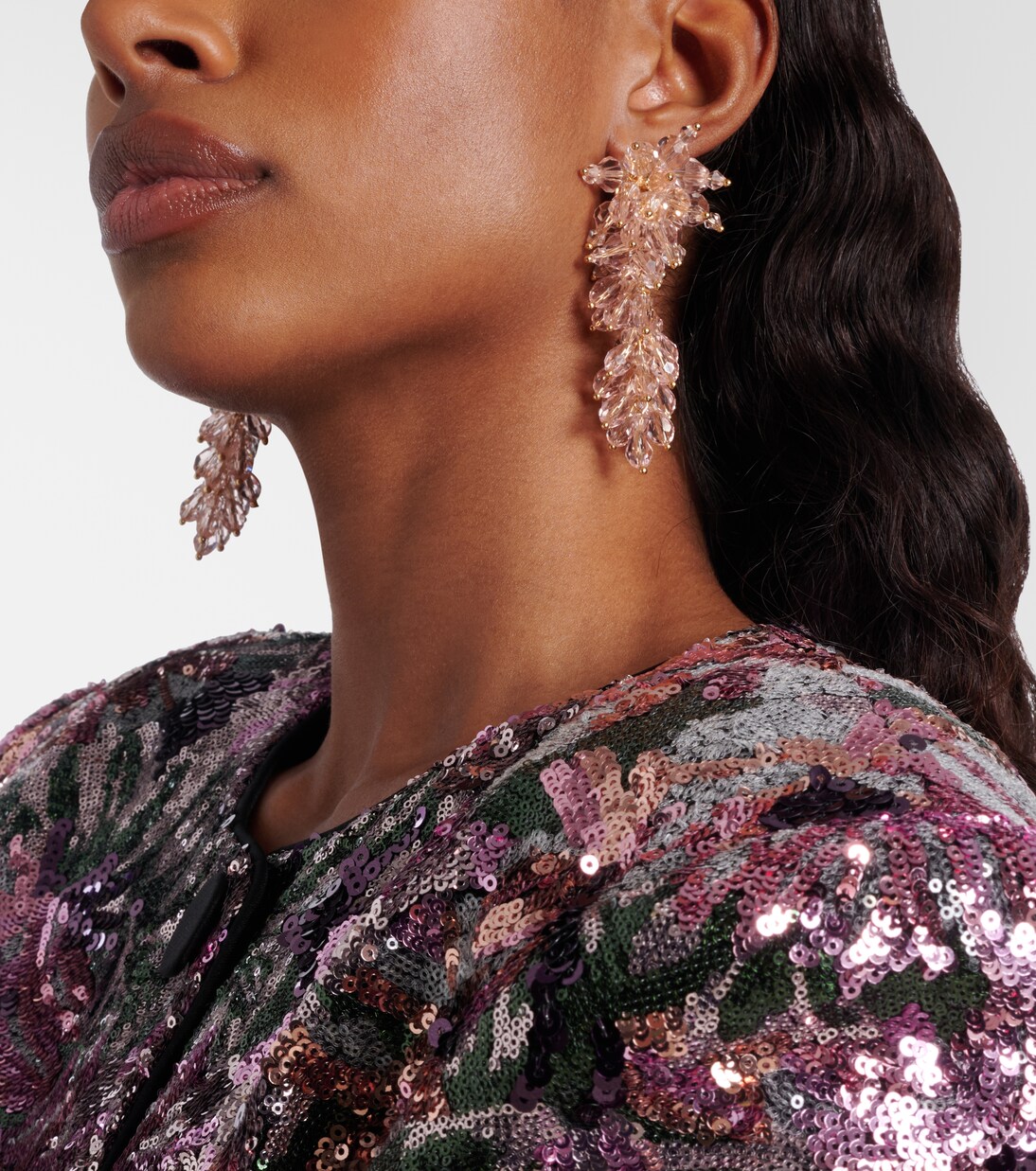 Crystal-embellished drop earrings | Self-Portrait
