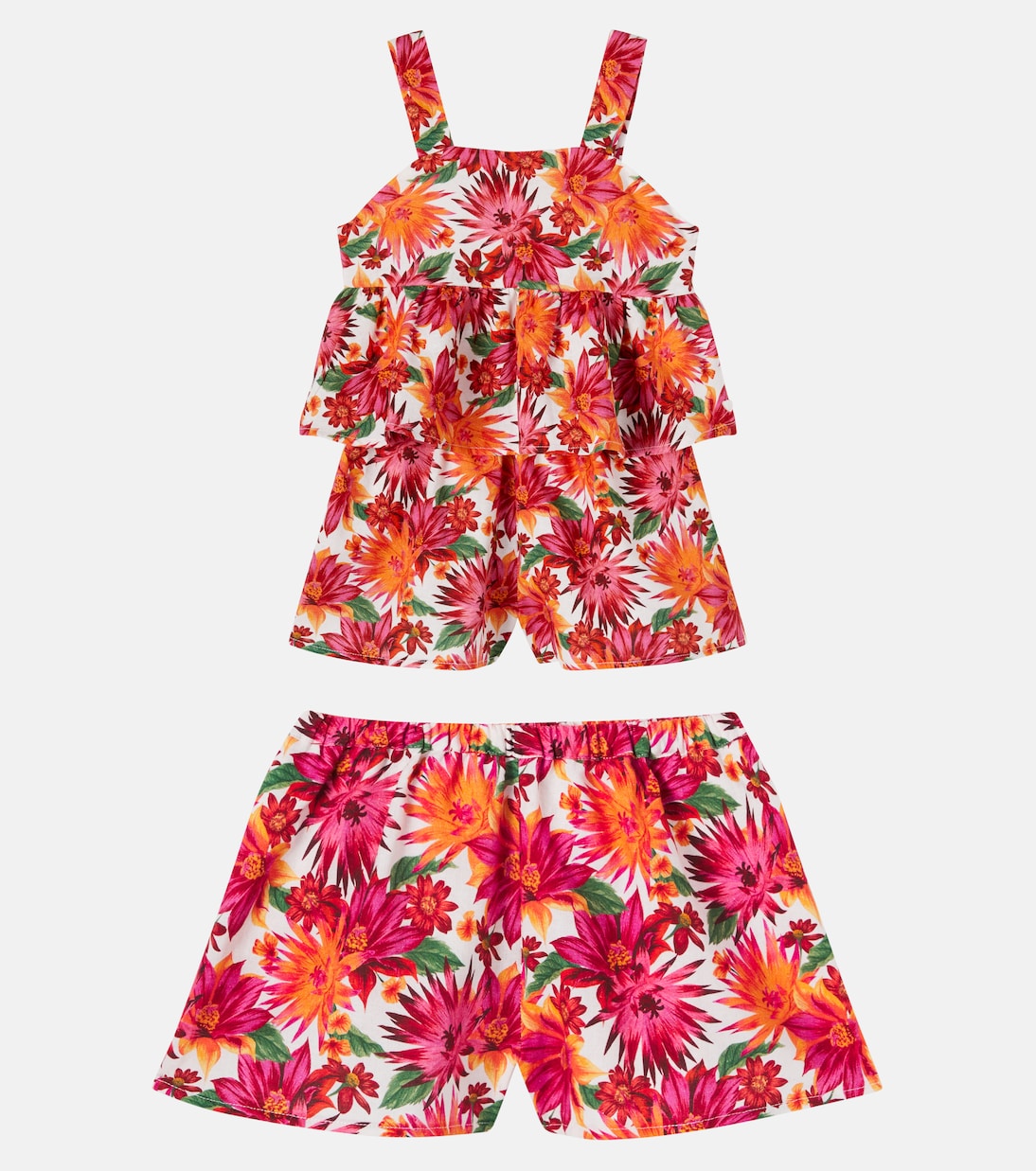 Floral cotton and linen top and skirt set | Tartine et Chocolat