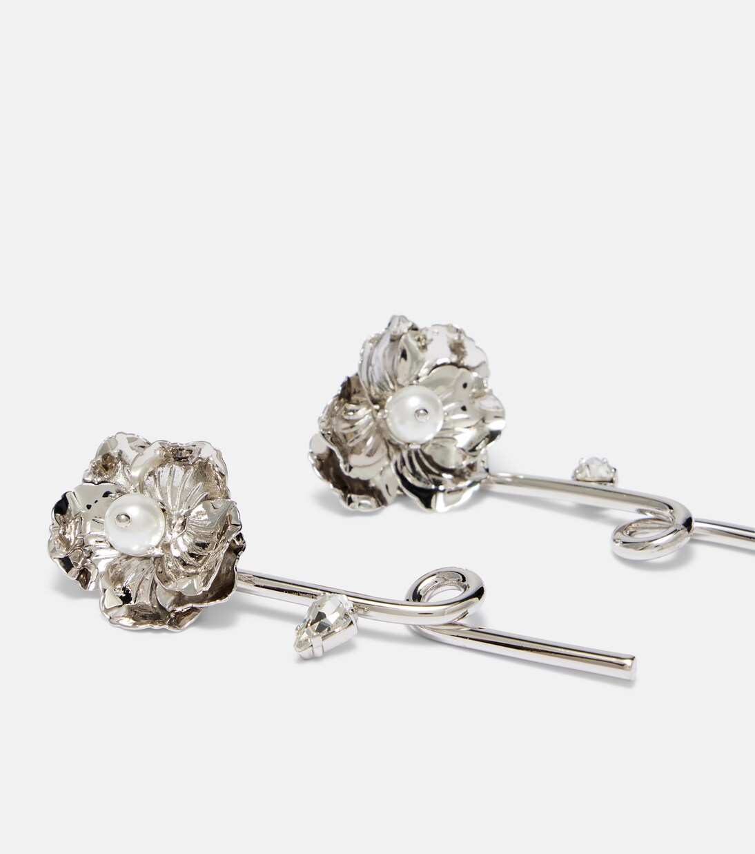 크리스털 임벨리시드 포 펄 이어링 | Simone Rocha