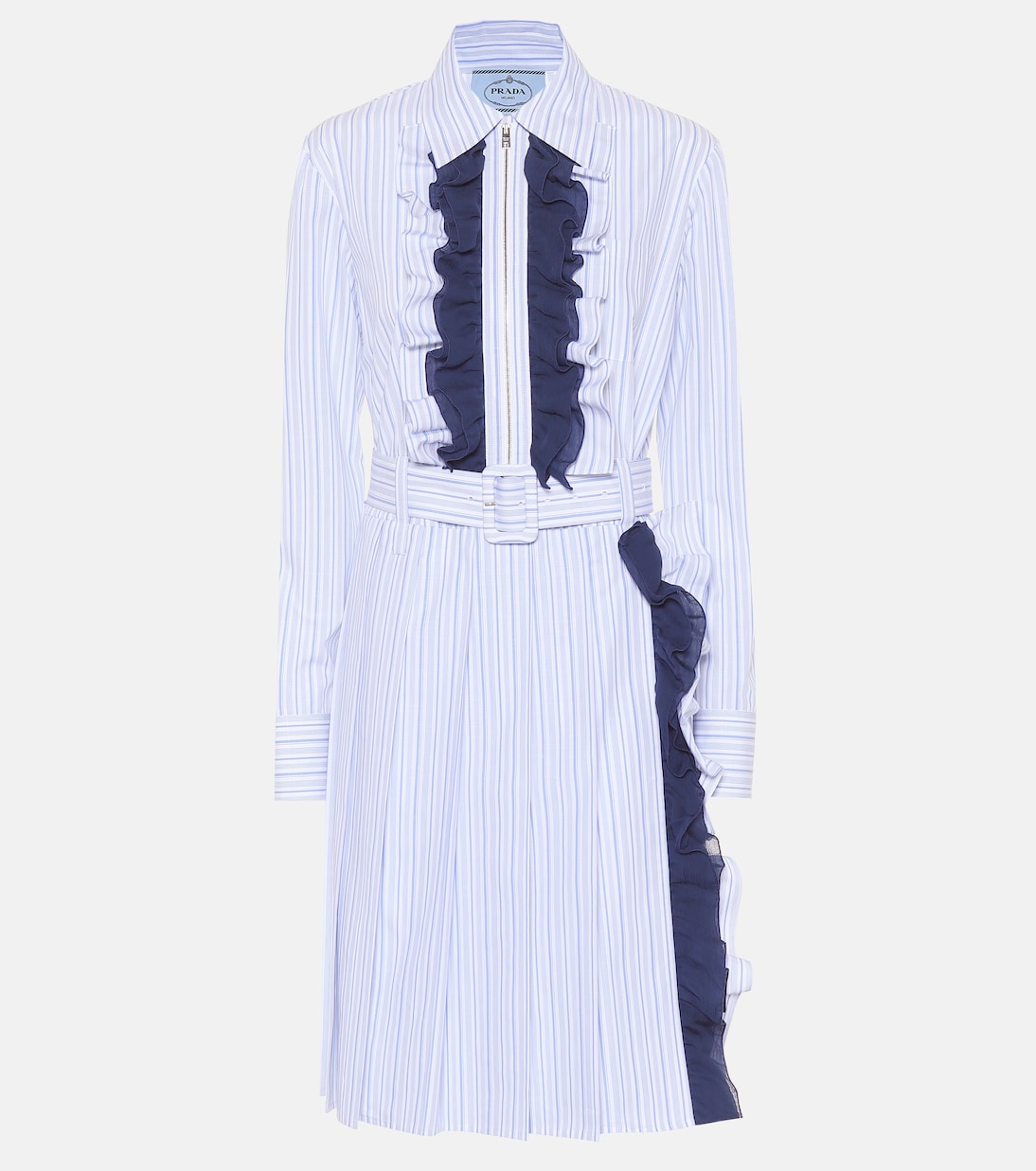Vestido de algodón de rayas | Prada