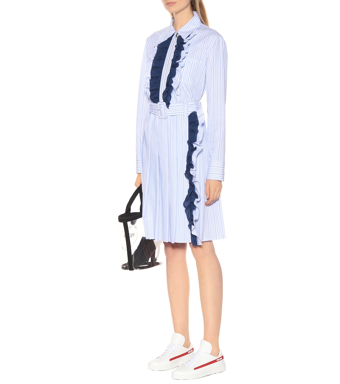 Vestido de algodón de rayas | Prada