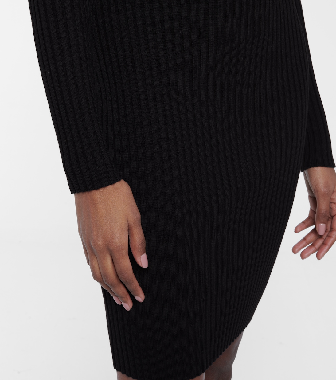 Abito corto in lana e cotone con motivo a coste di Wolford