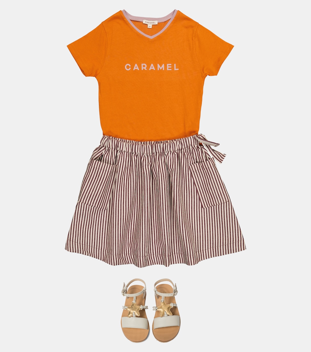 Jupe Cormoran rayée en coton | Caramel