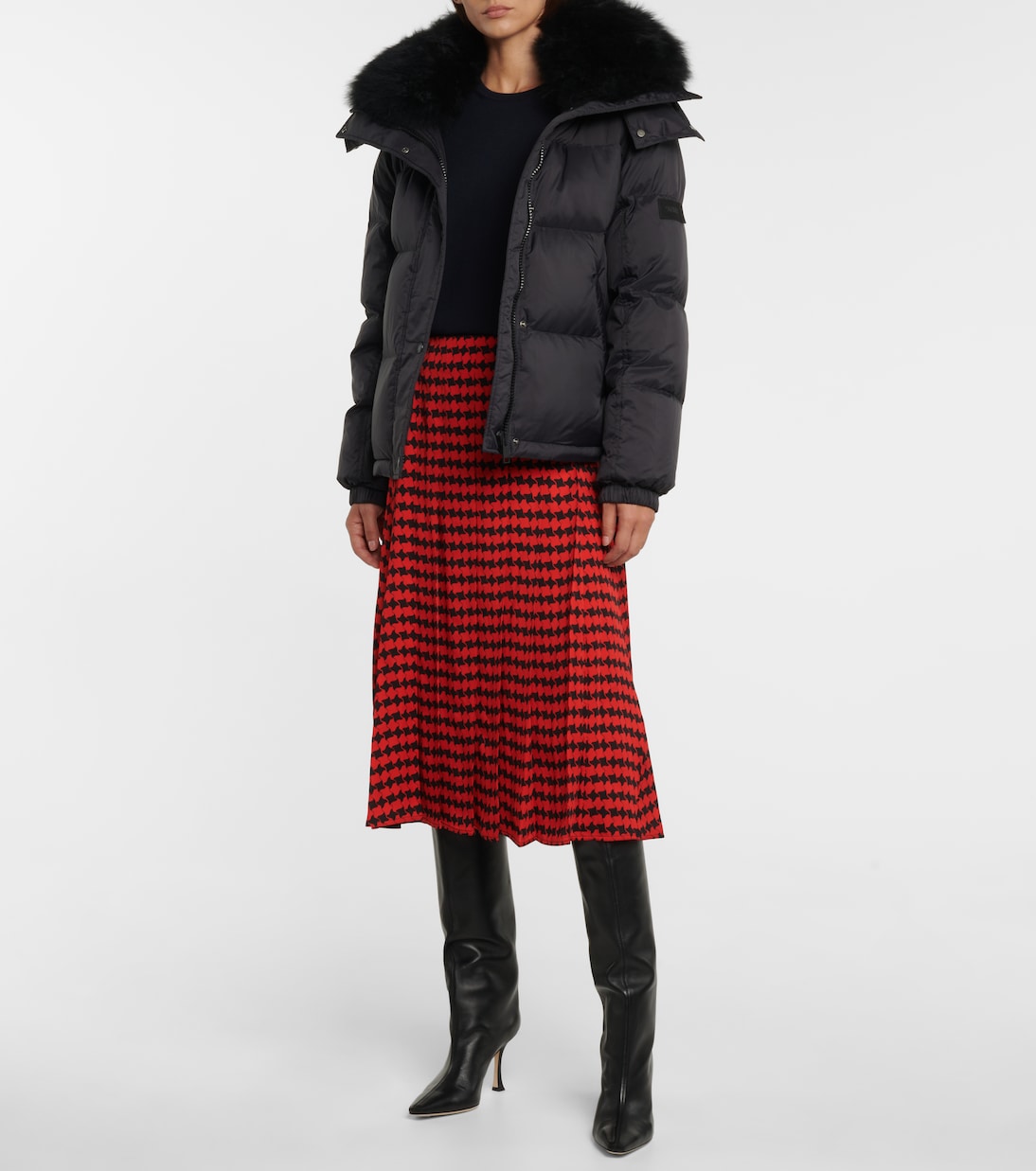 Shearling-trimmed down jacket | Yves Salomon