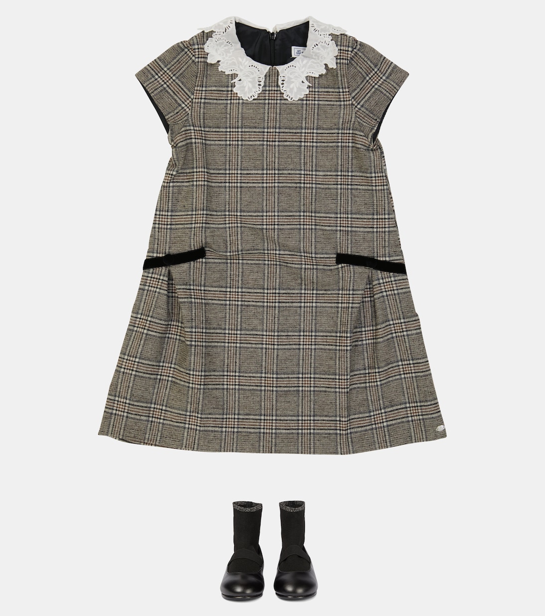 Checked wool-blend dress | Tartine et Chocolat