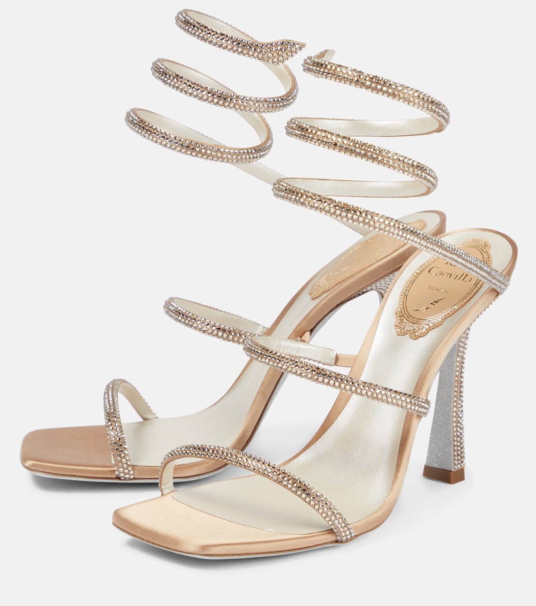 Cleo embellished satin sandals | Rene Caovilla