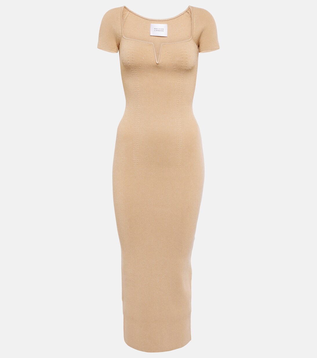 Abito midi Freya in maglia a coste | Galvan