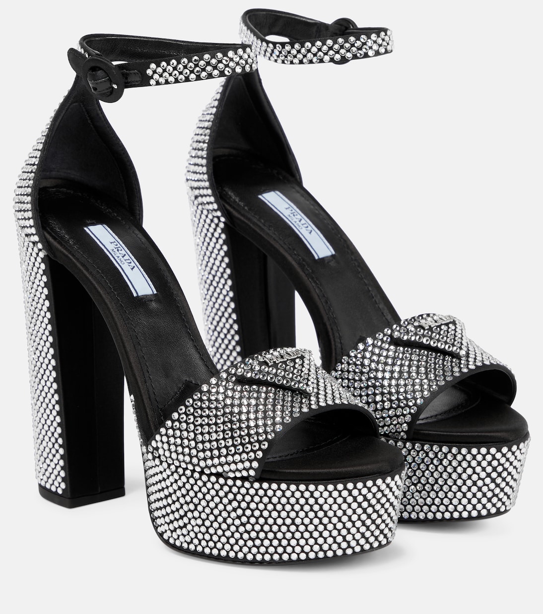 Embellished satin platform sandals | Prada