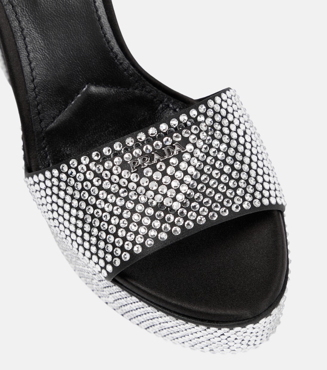 Embellished satin platform sandals | Prada