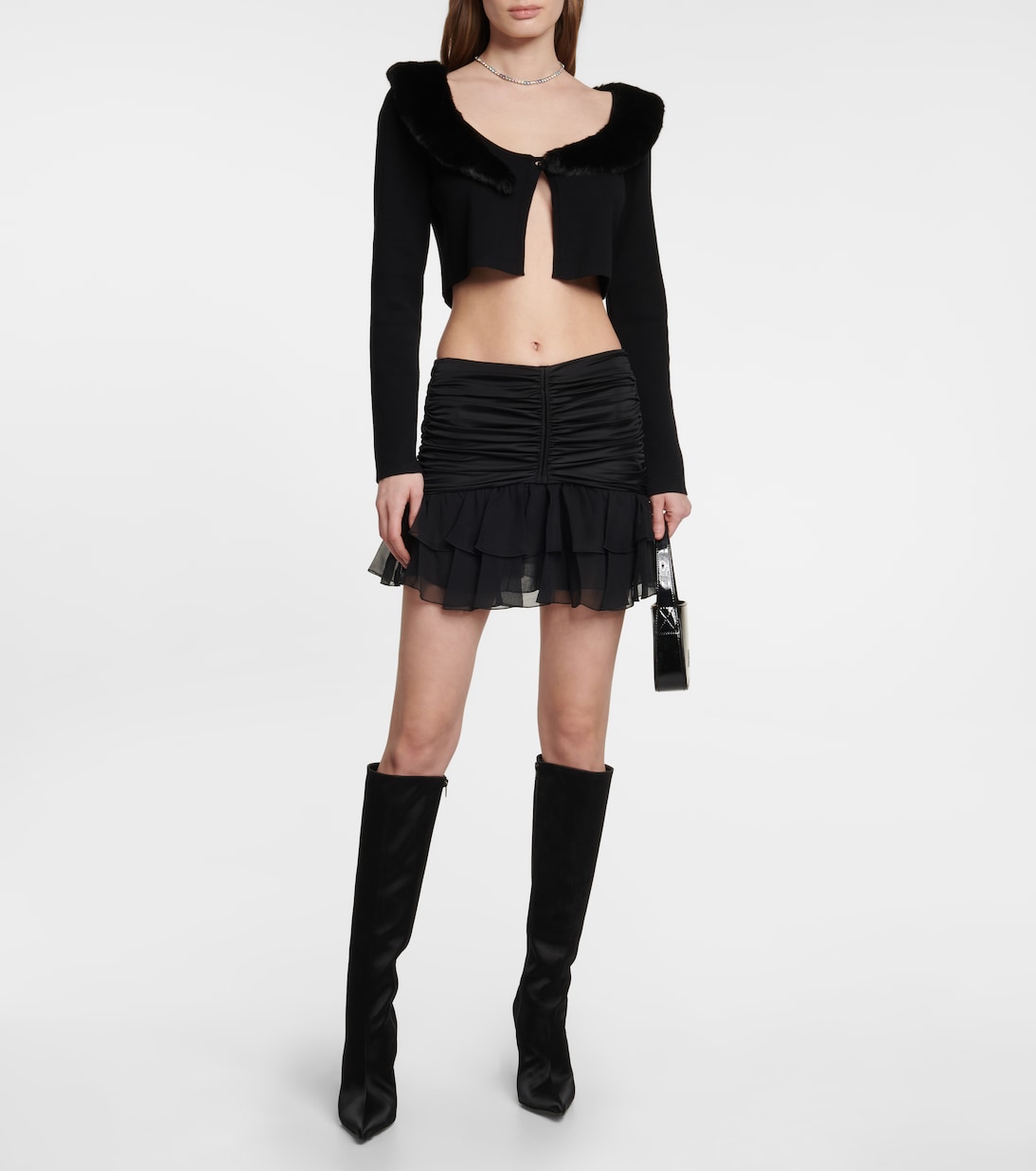 Minifalda plisada con volantes | Blumarine