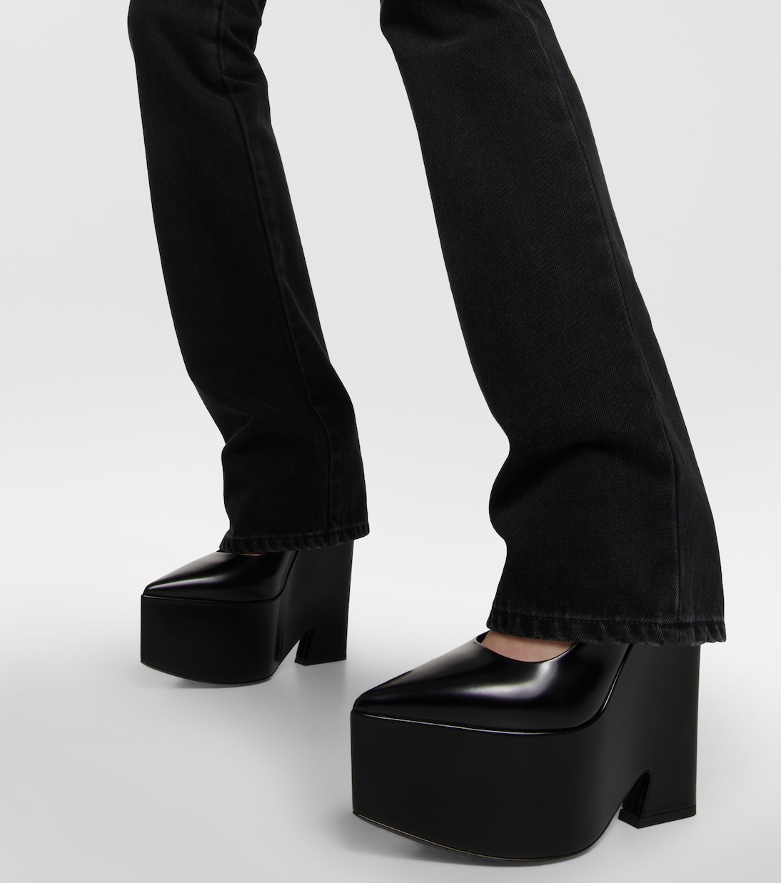 Tempest leather platform pumps | Versace