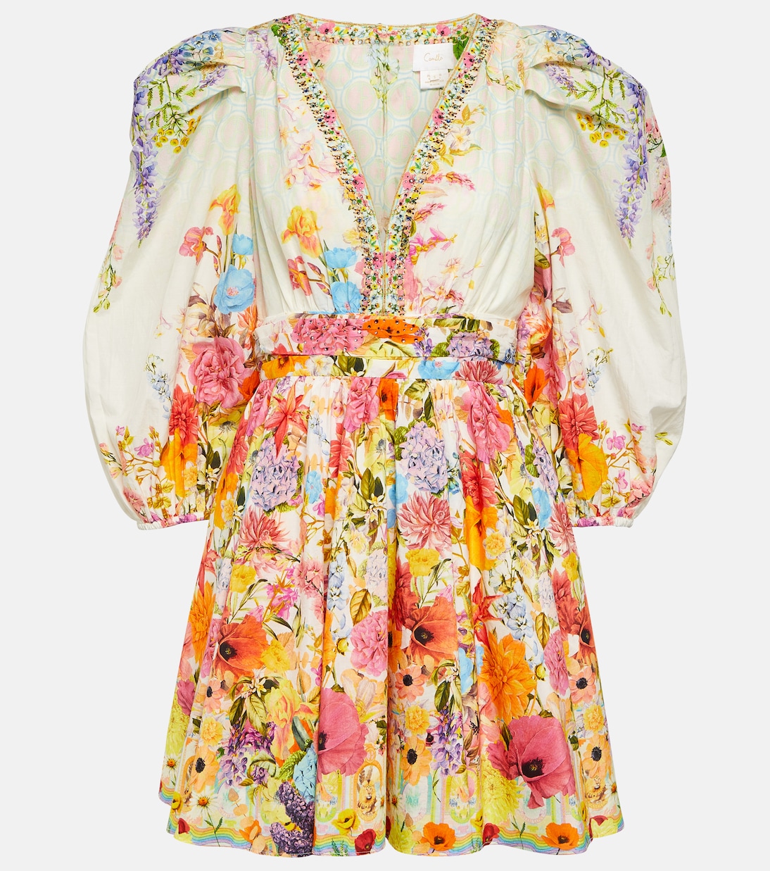 Sunlight Symphony cotton and silk minidress | Camilla