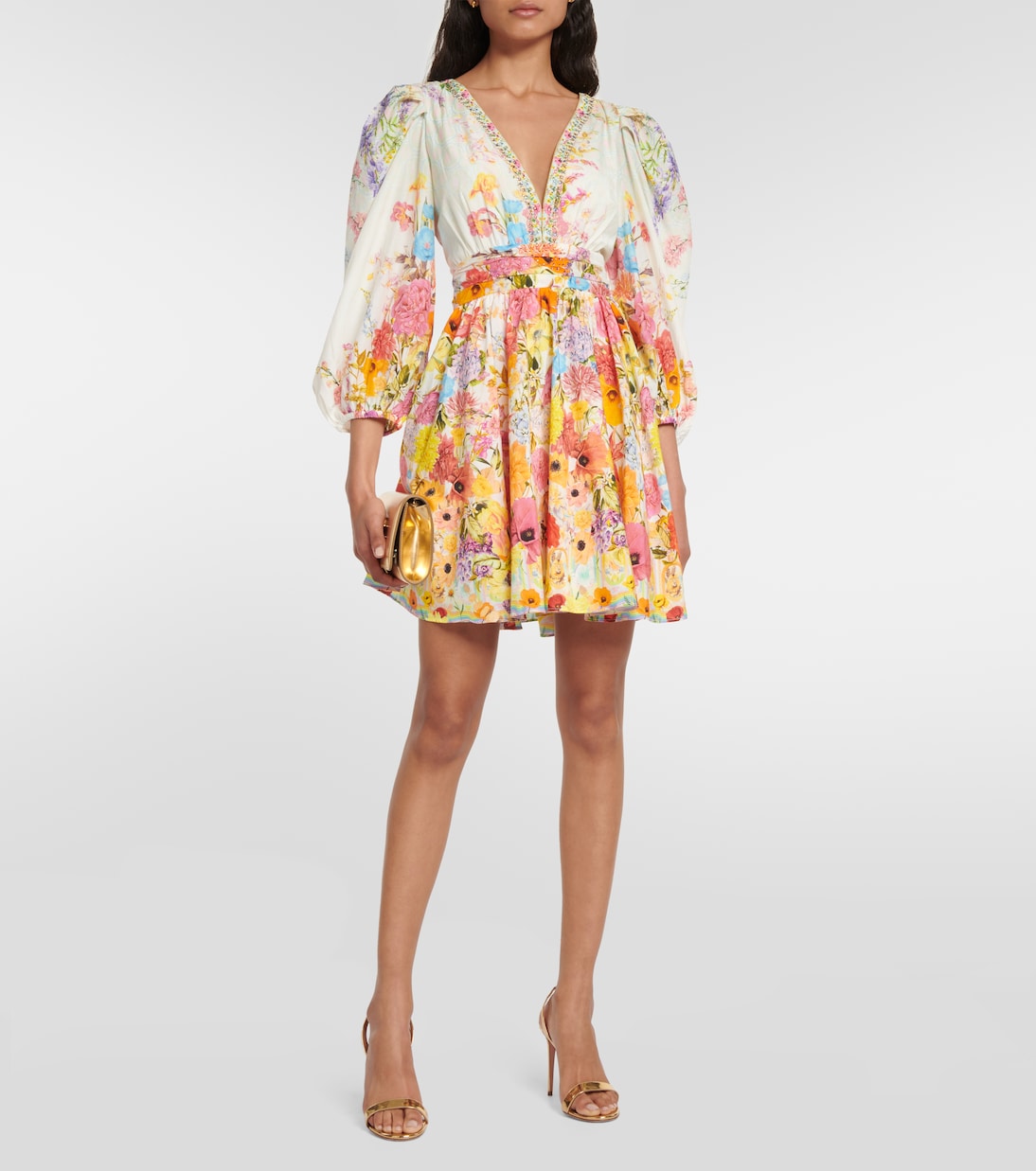 Sunlight Symphony cotton and silk minidress | Camilla