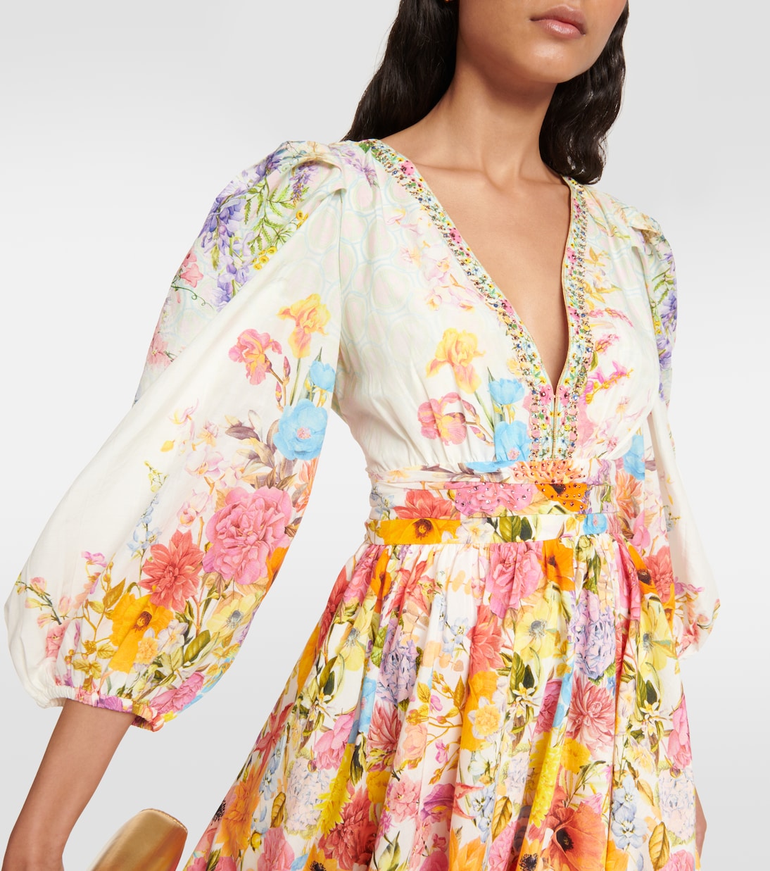 Sunlight Symphony cotton and silk minidress | Camilla
