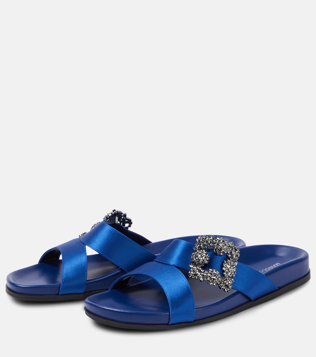 Chilanghi embellished satin sandals | Manolo Blahnik