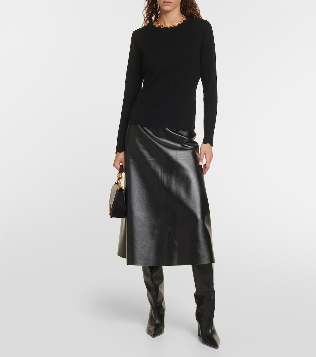 Scalloped wool and cashmere sweater | Jardin des Orangers
