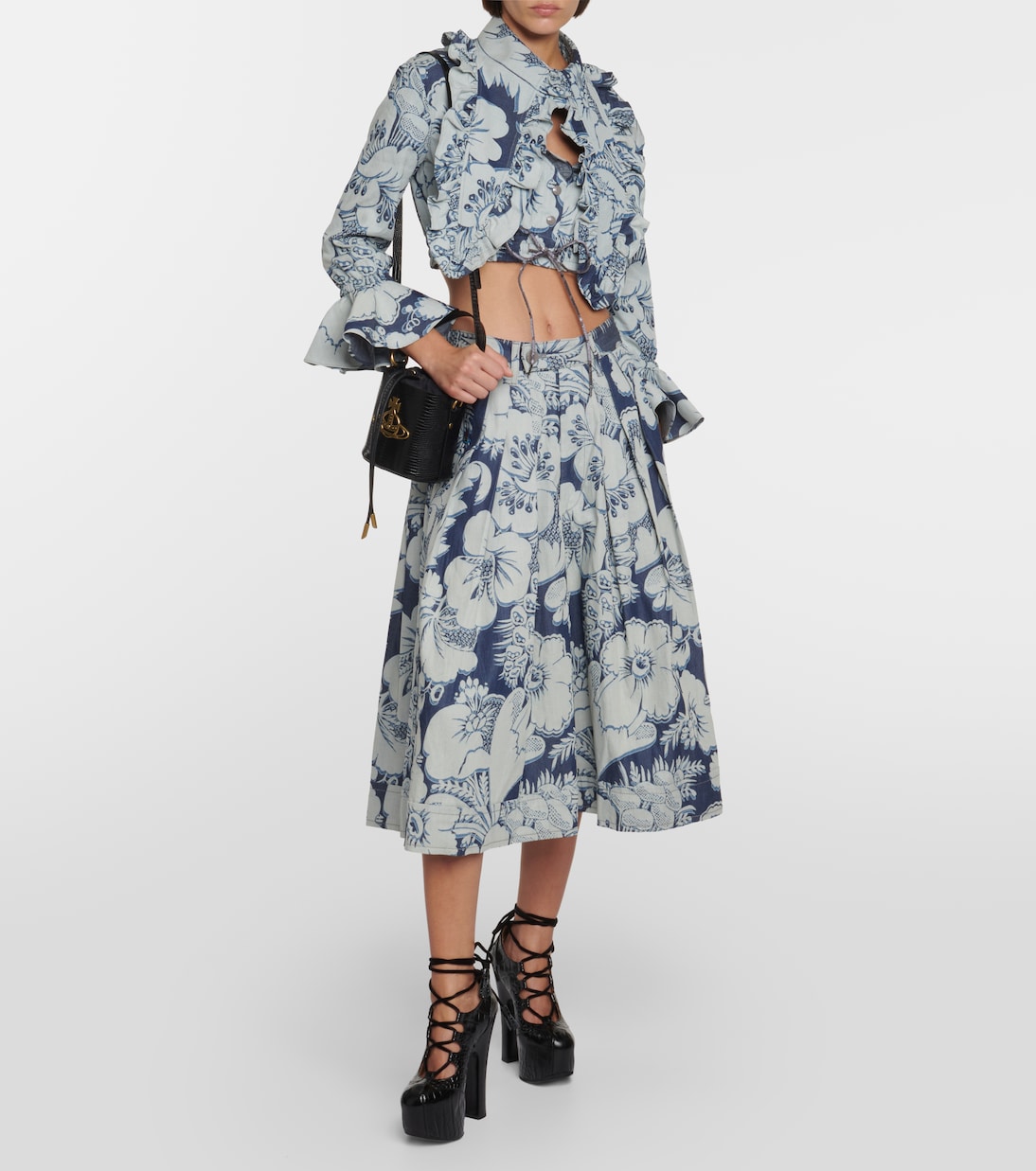 Blusa Heart in cotone con stampa e ruches | Vivienne Westwood
