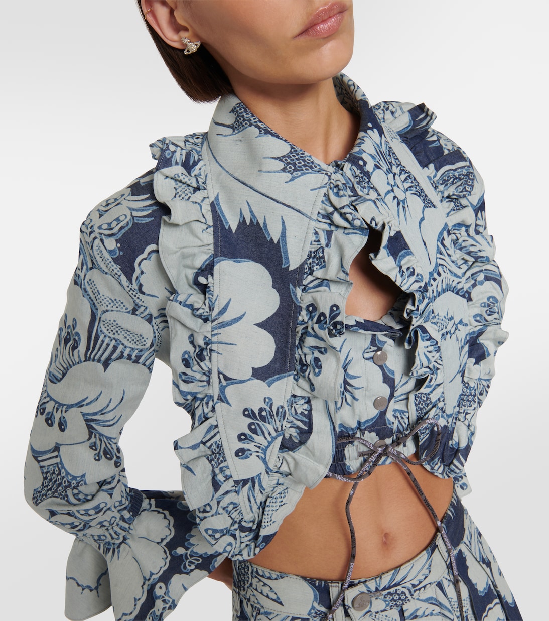 Blusa Heart in cotone con stampa e ruches | Vivienne Westwood