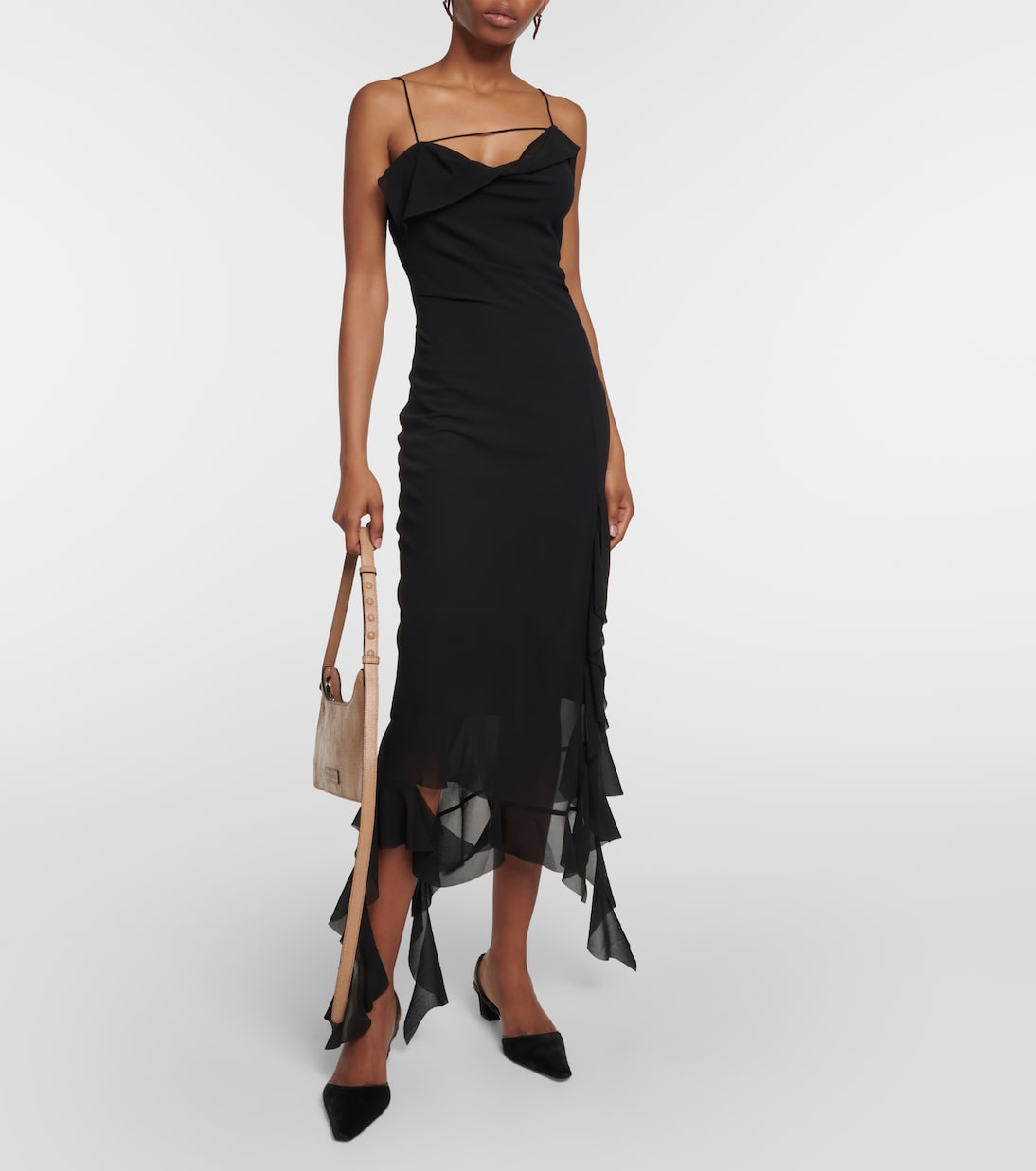 Ruffle-trimmed midi dress | Acne Studios